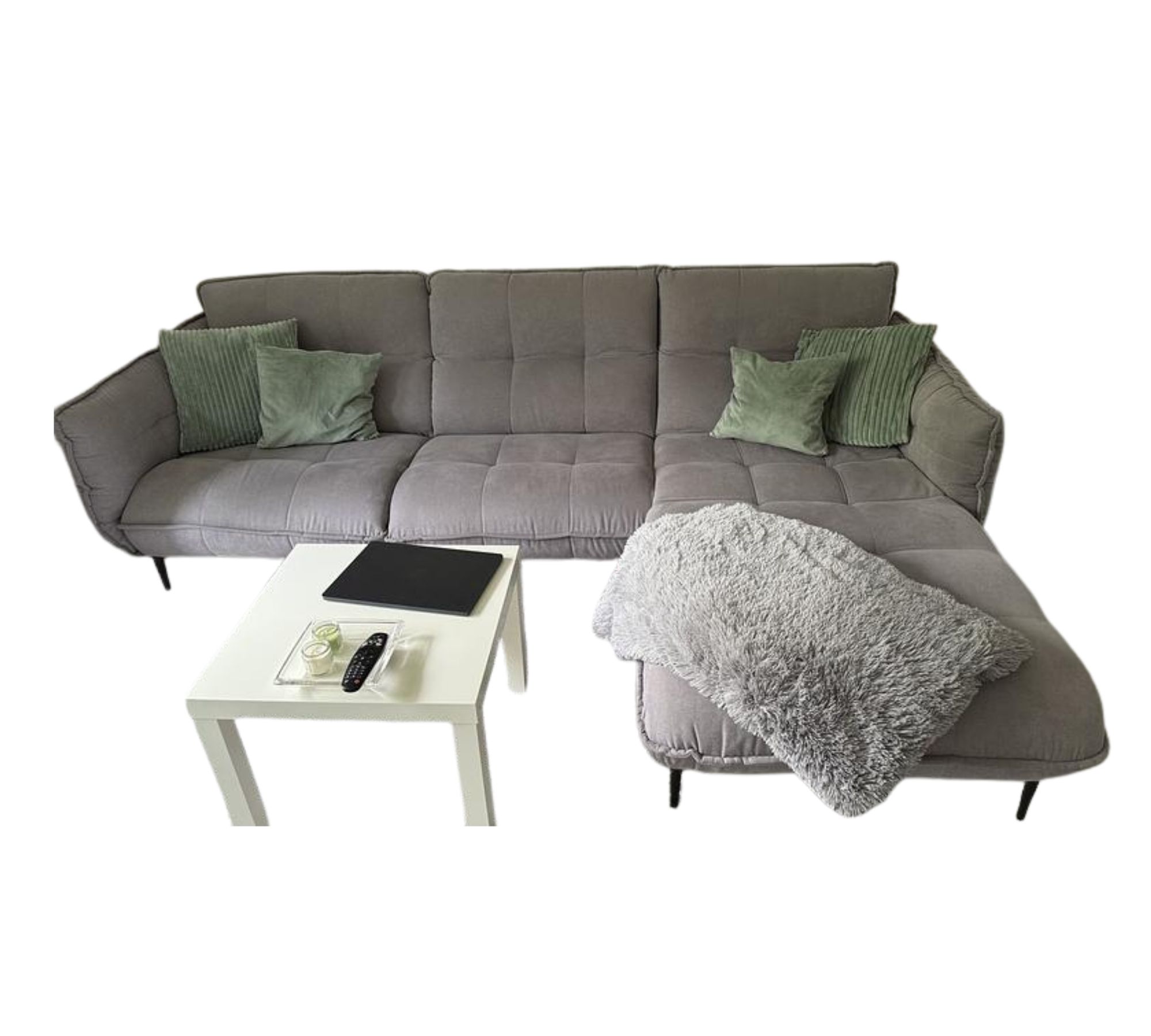 Ecksofa Textil Grau