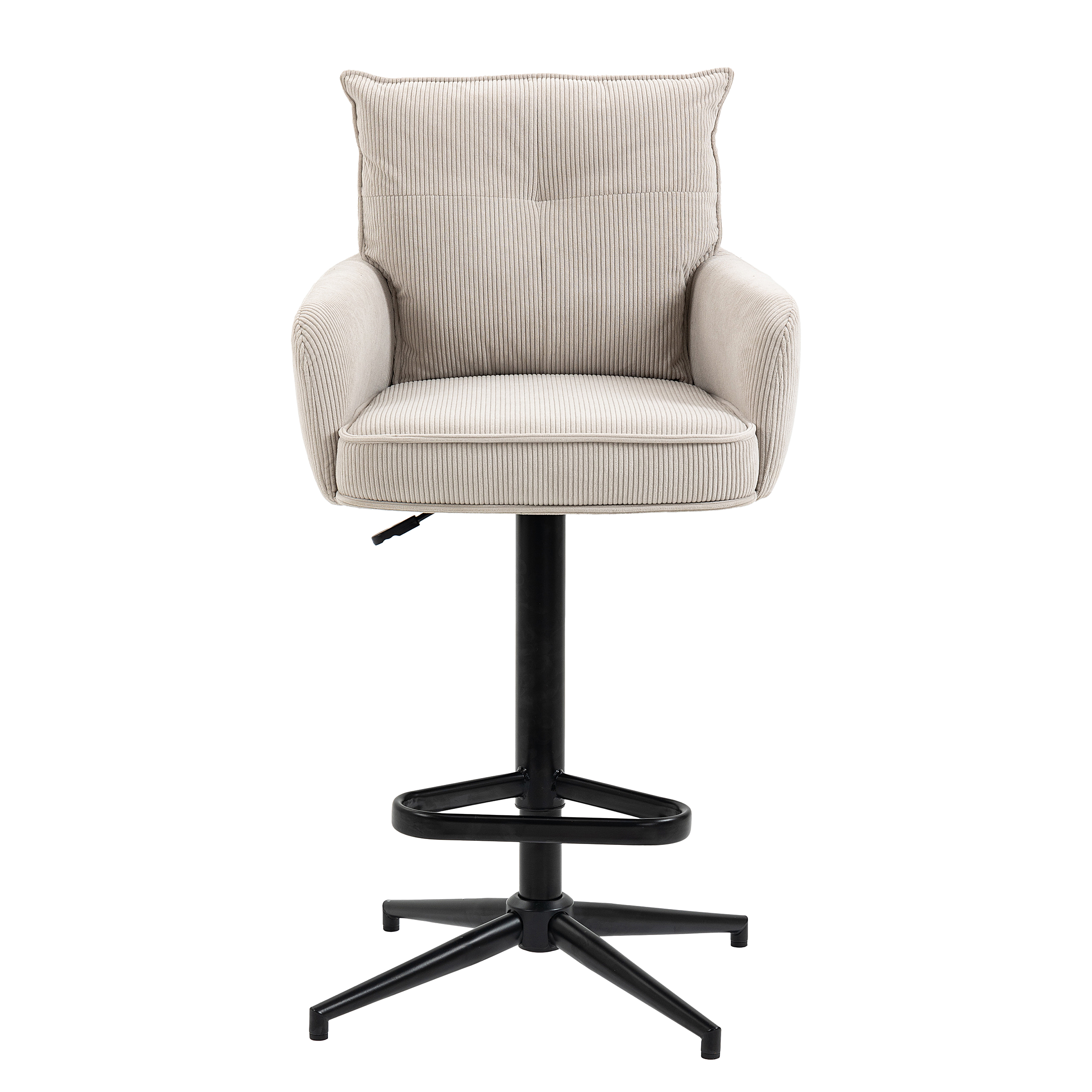 Bar stool DIDRIP Set of 2 Height Adjustable Beige