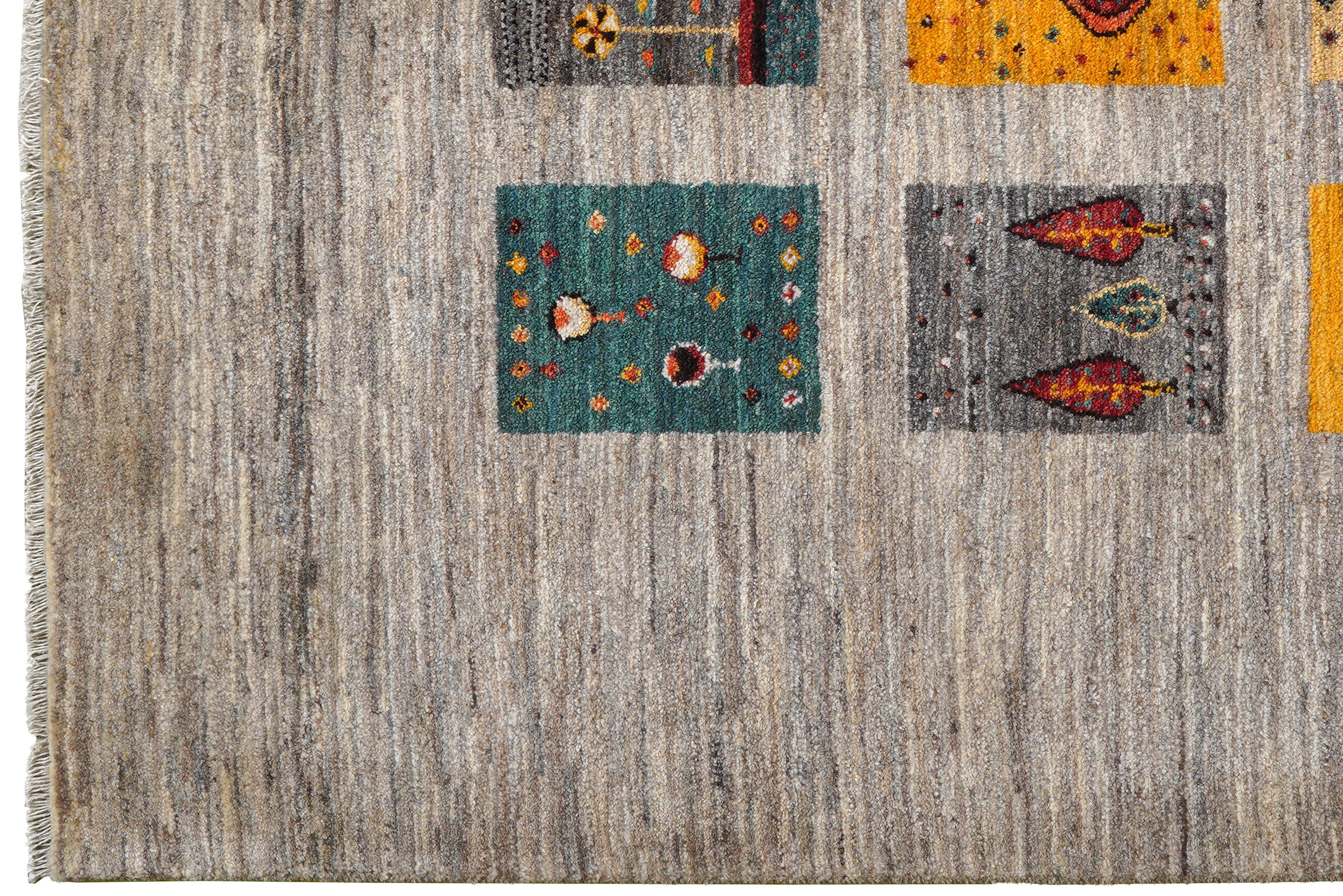 Rizbaf Gabbeh-Teppich Wolle Beige