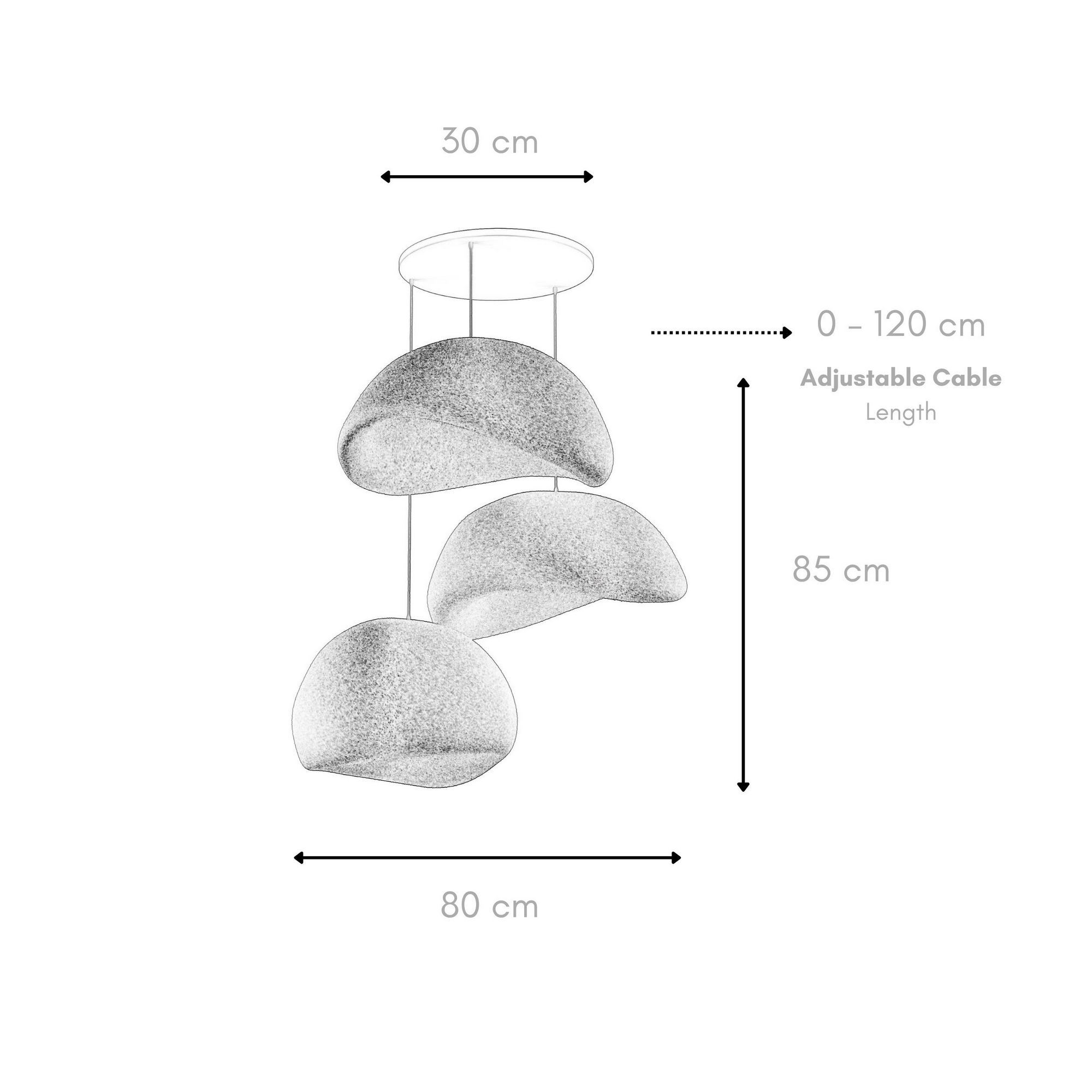 3-Flammig Wabi Sabi Sandhollows Pendelleuchte Beton Grau