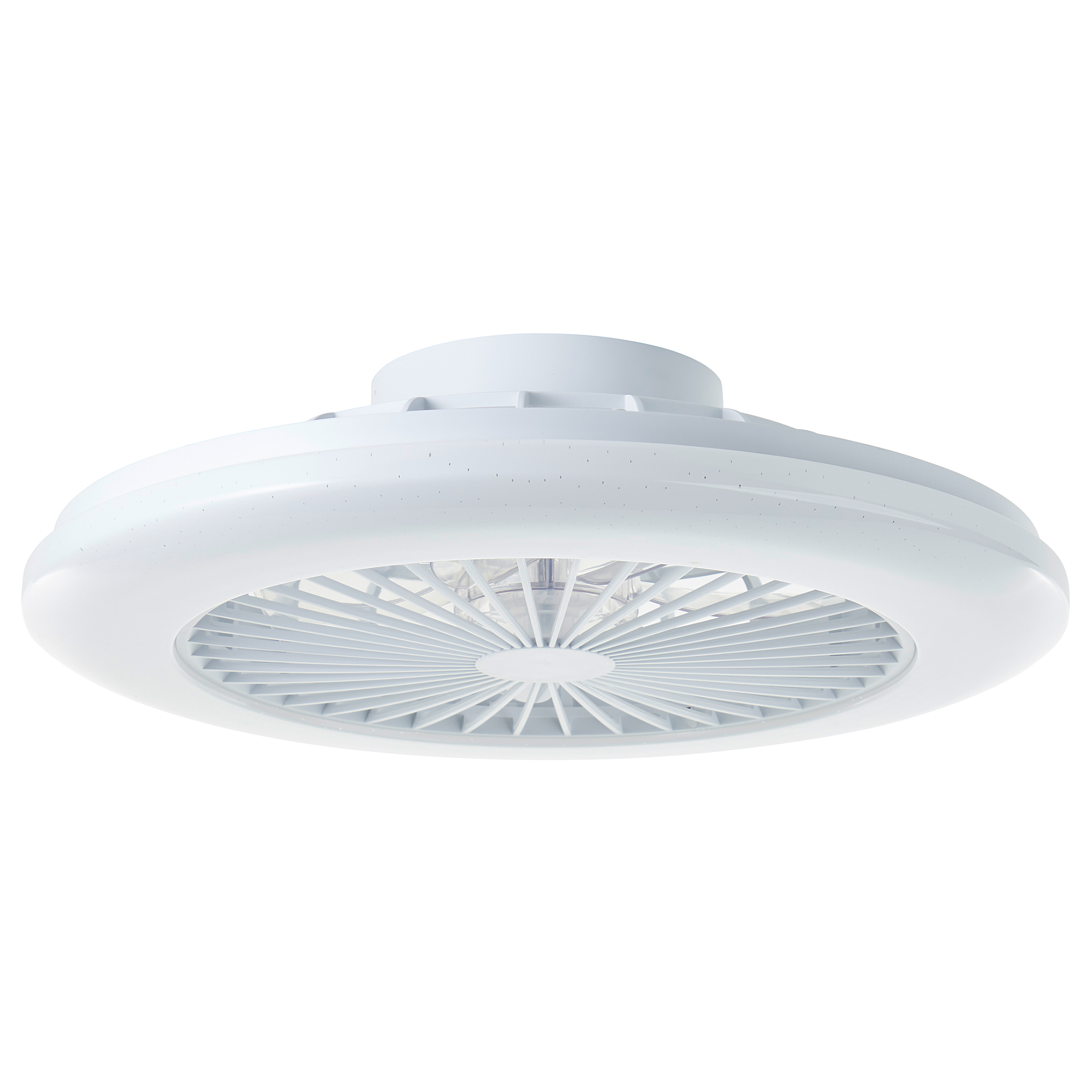 Salerno LED ceiling fan 1-light iron pine white