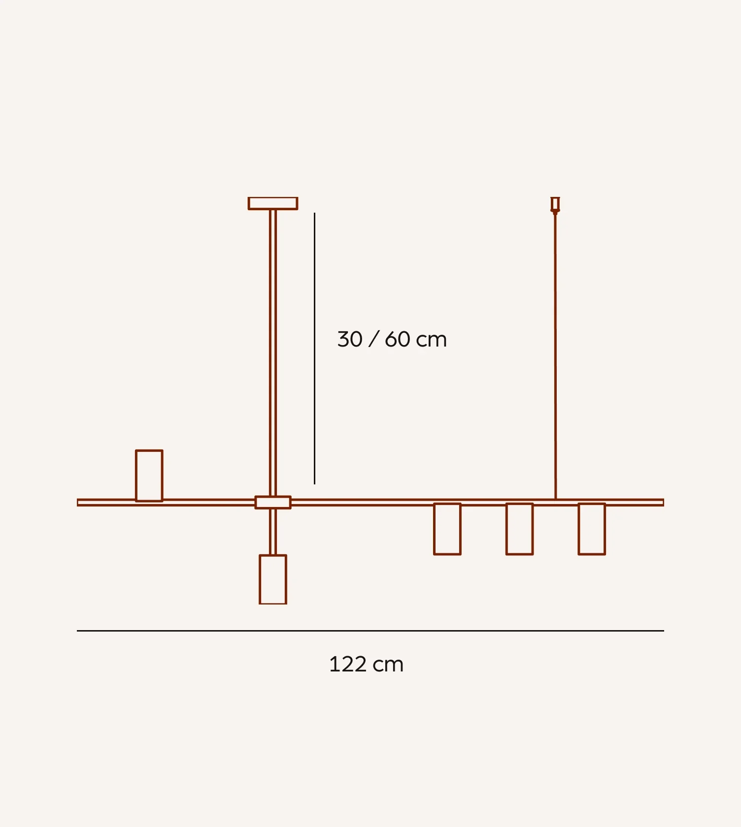 Ajax Pendant Lamp 5-Arm Asymmetrical White