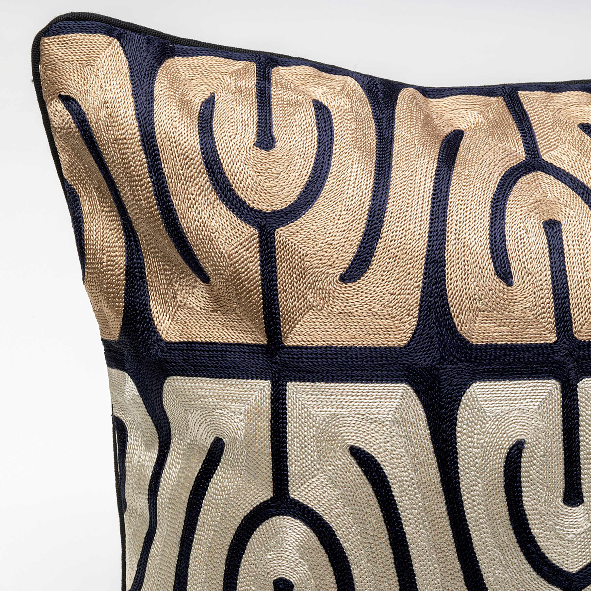 Modi Dekokissen Baumwolle Beige Schwarz