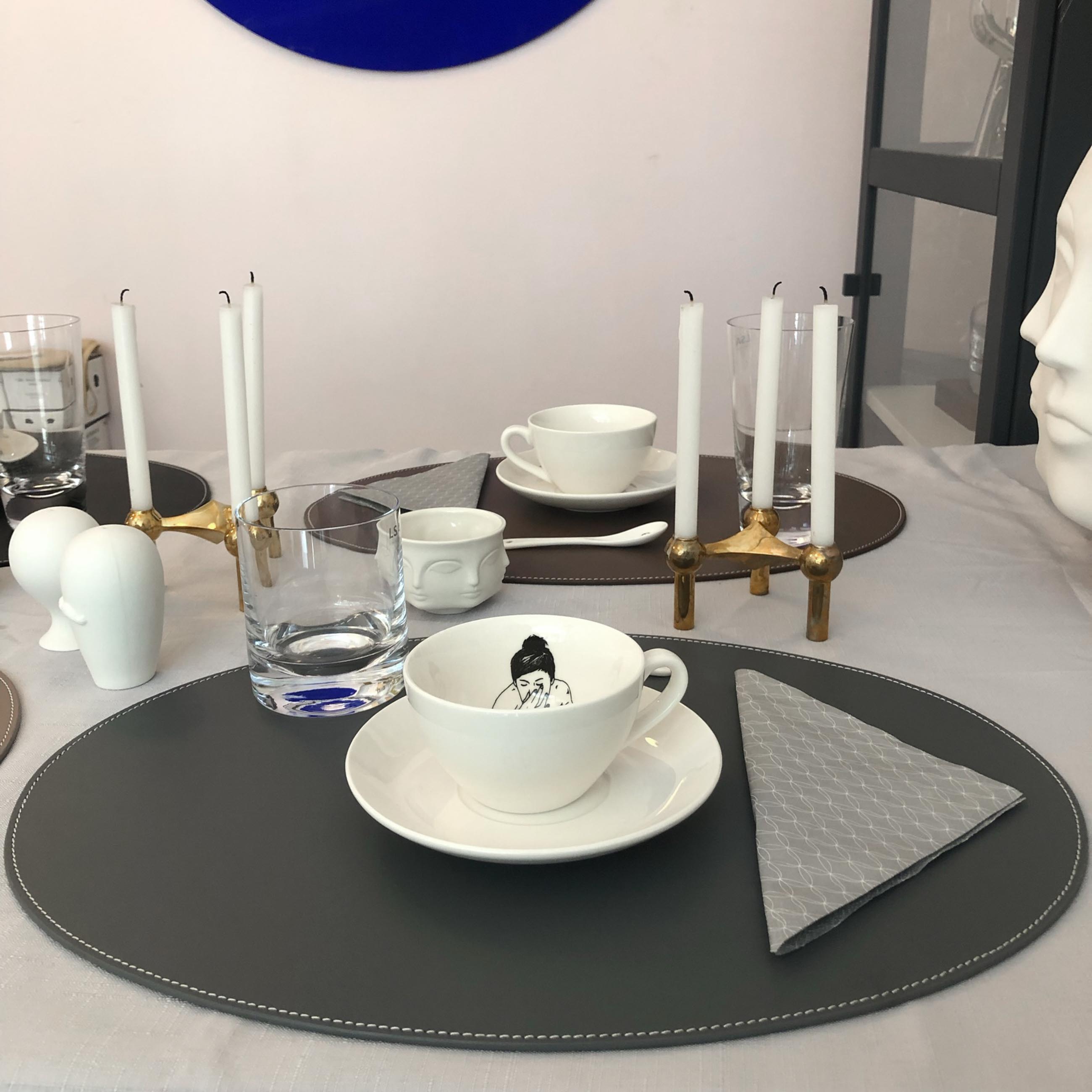 Placemat Leather Grey