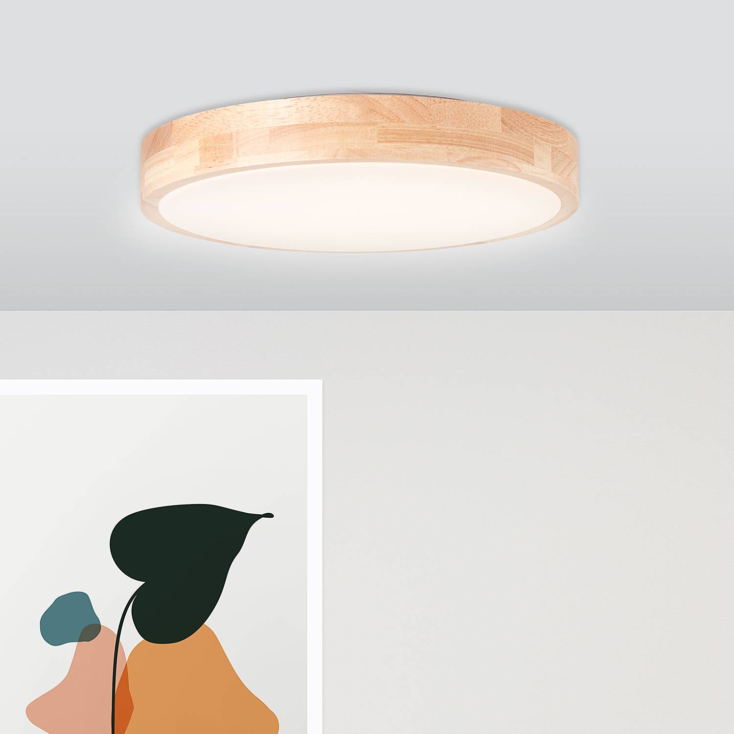 LED-Deckenleuchte Moreen Polyethylen Gummibaum Massiv
