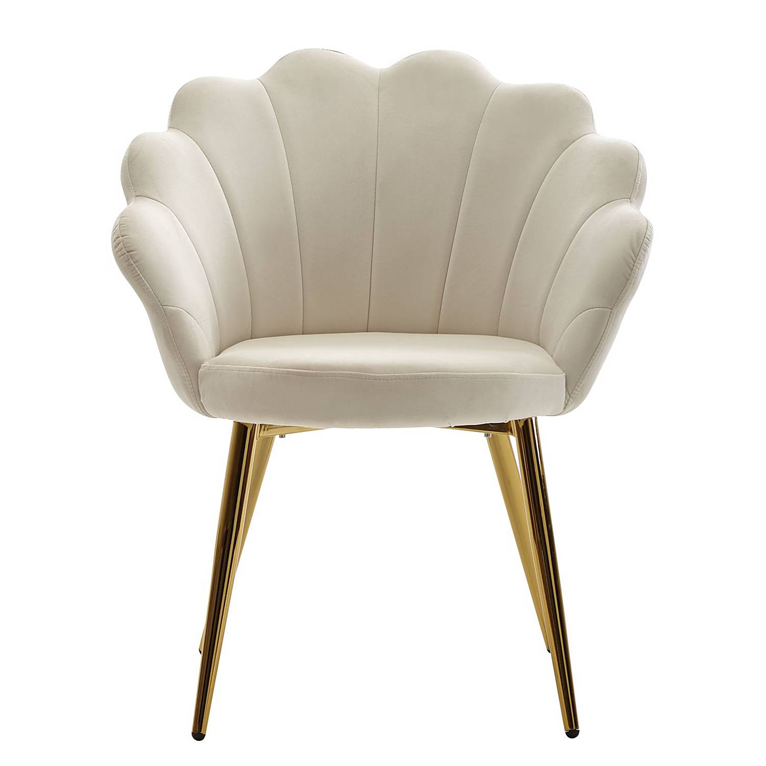 Esszimmerstuhl Pesawa Samt Eisen Wollweiß