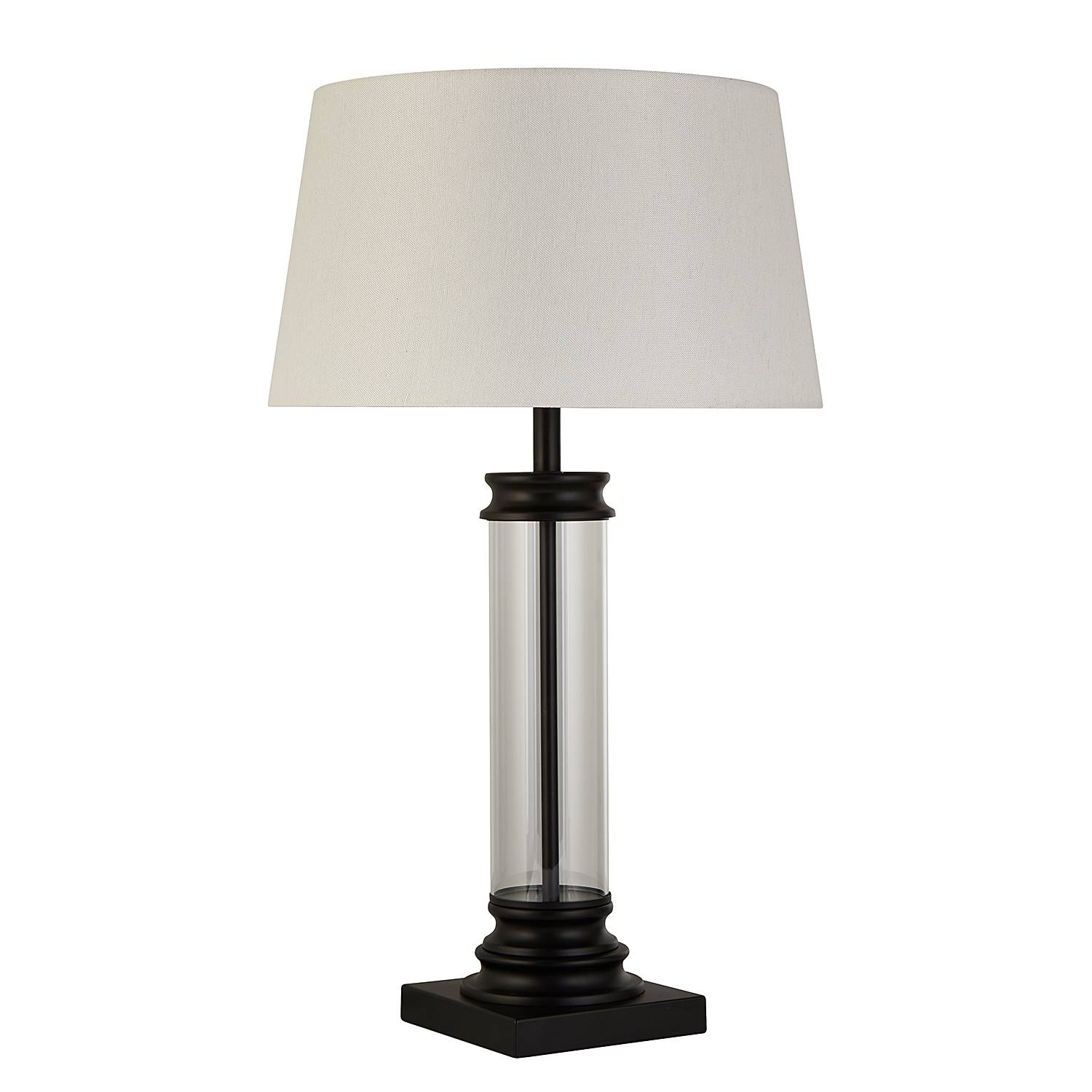 Pedestal table lamp steel black
