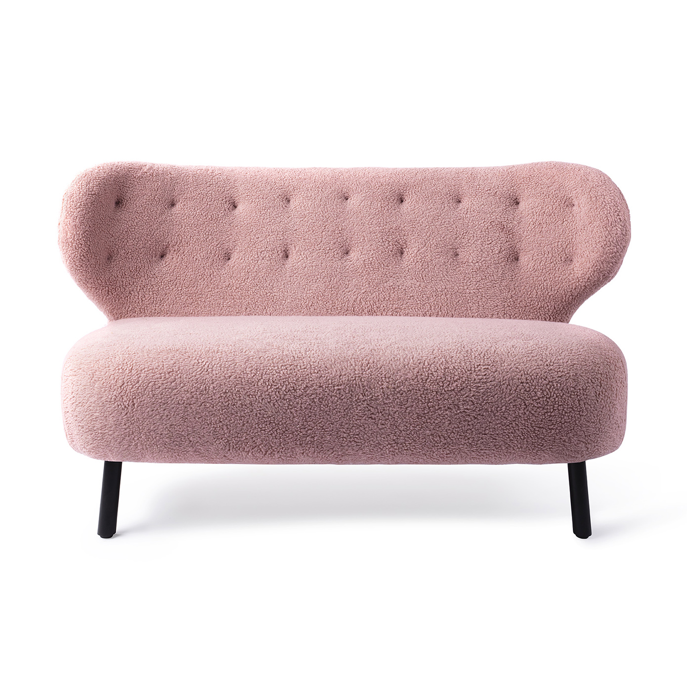 Kita Sofa 2-Sitzer Teddystoff Rosé