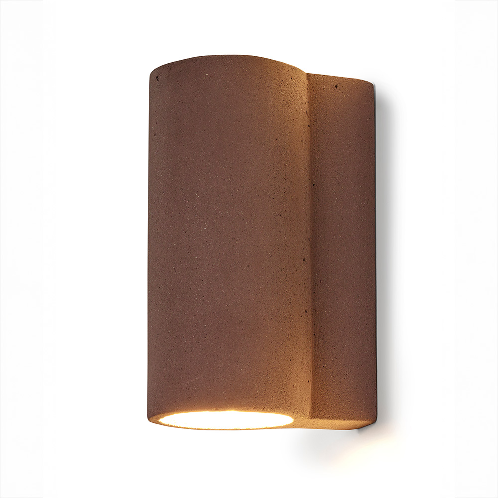 Wandlampe N°3 Beton Dunkelrot