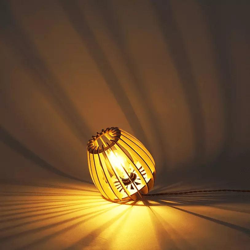 Atoms Table Lamp Wood 21cm