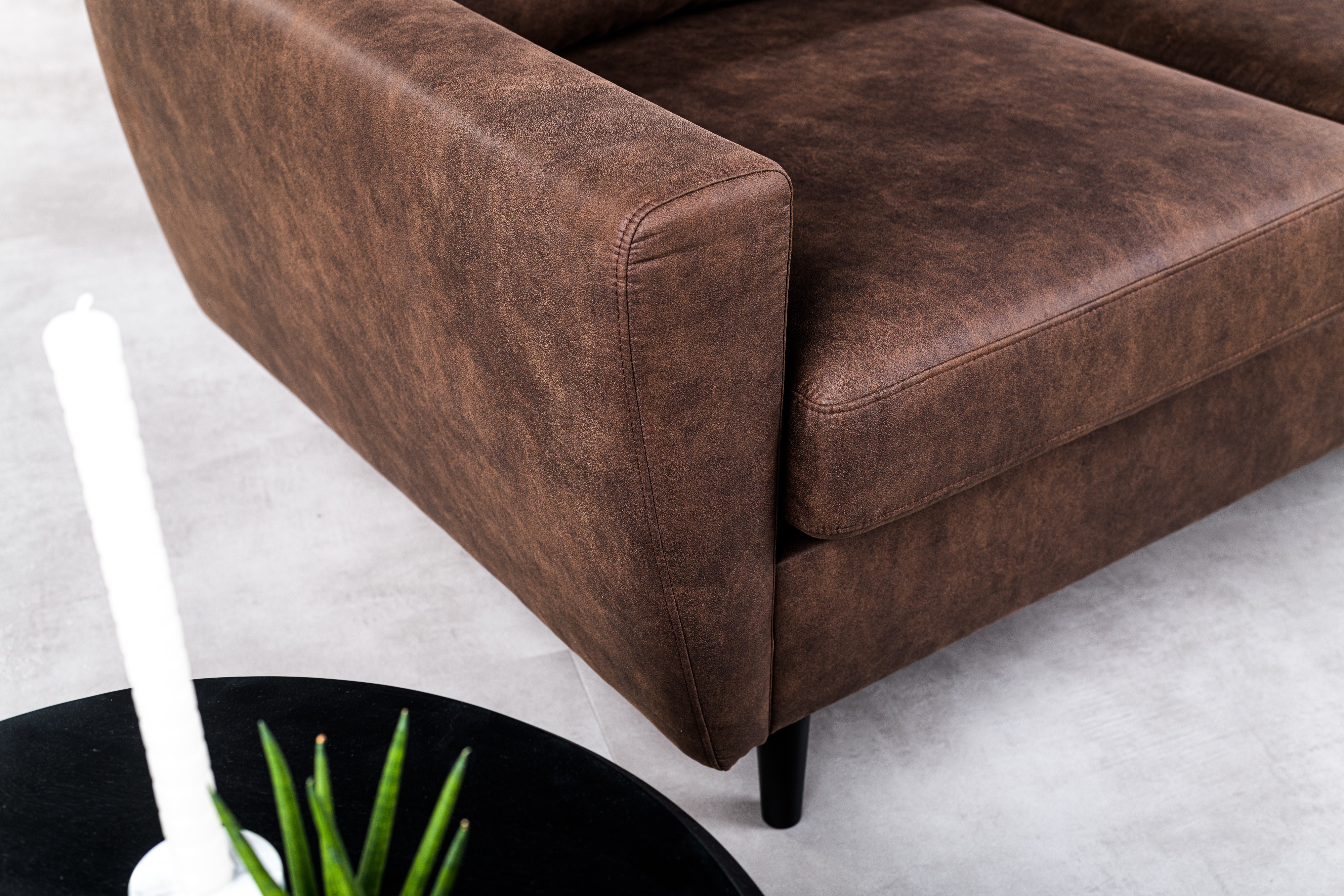 Sofa 3-Seater Chaiselongue Left Right Savannah Brown