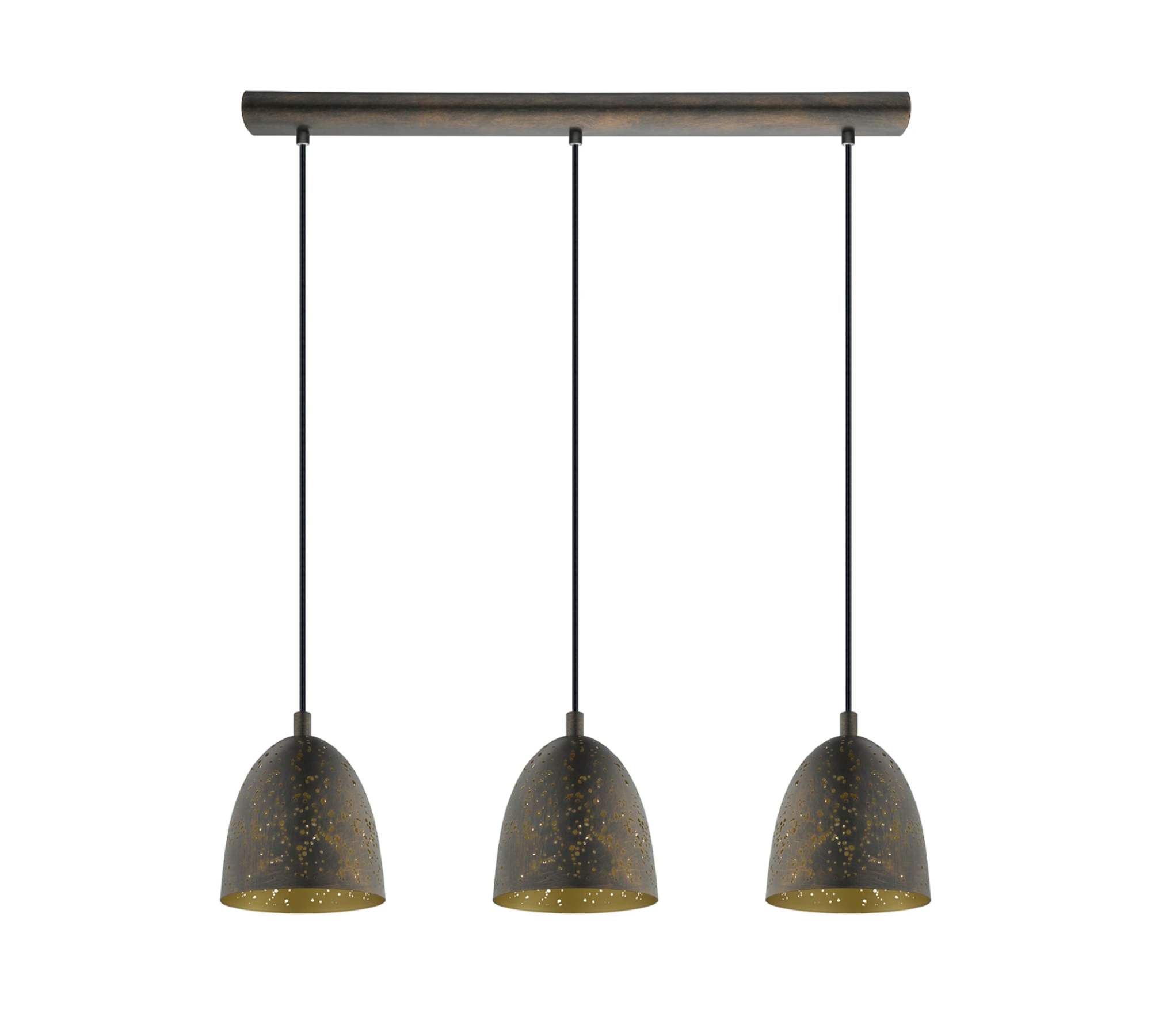 Pendant light 3-light steel brown