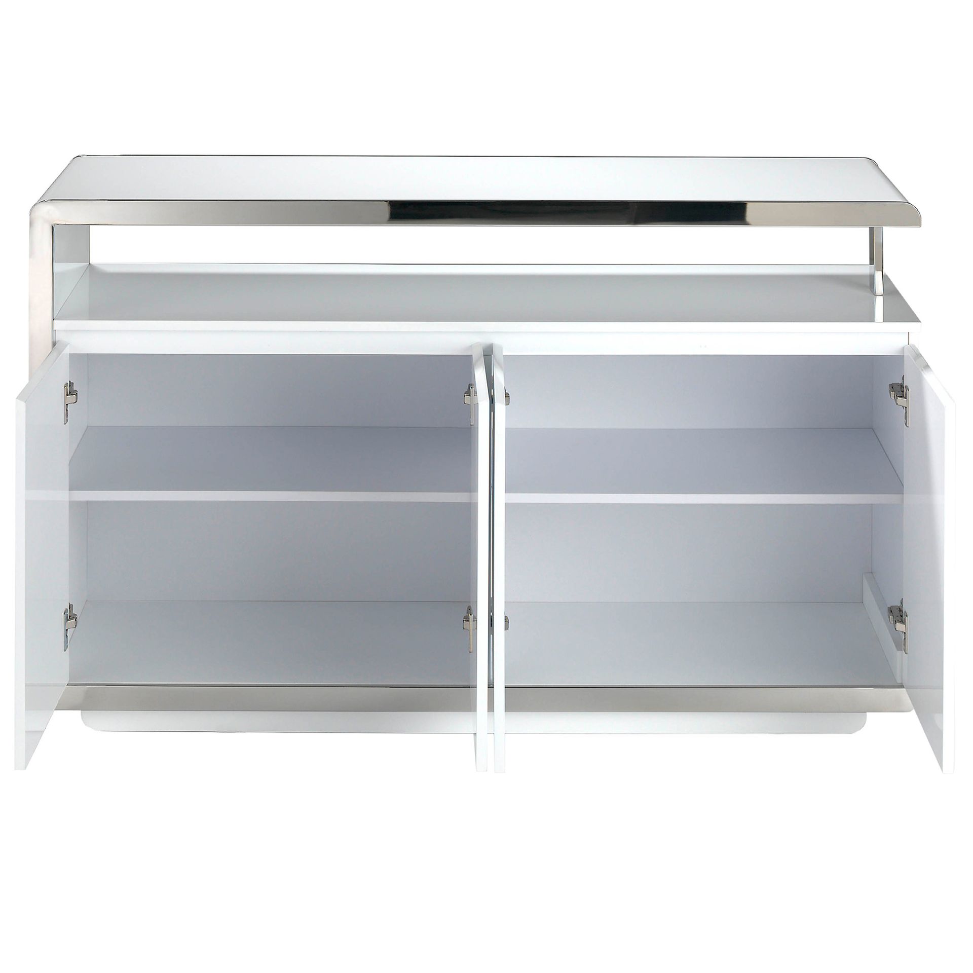 3055 Sideboard Verchromter Stahl Weiß