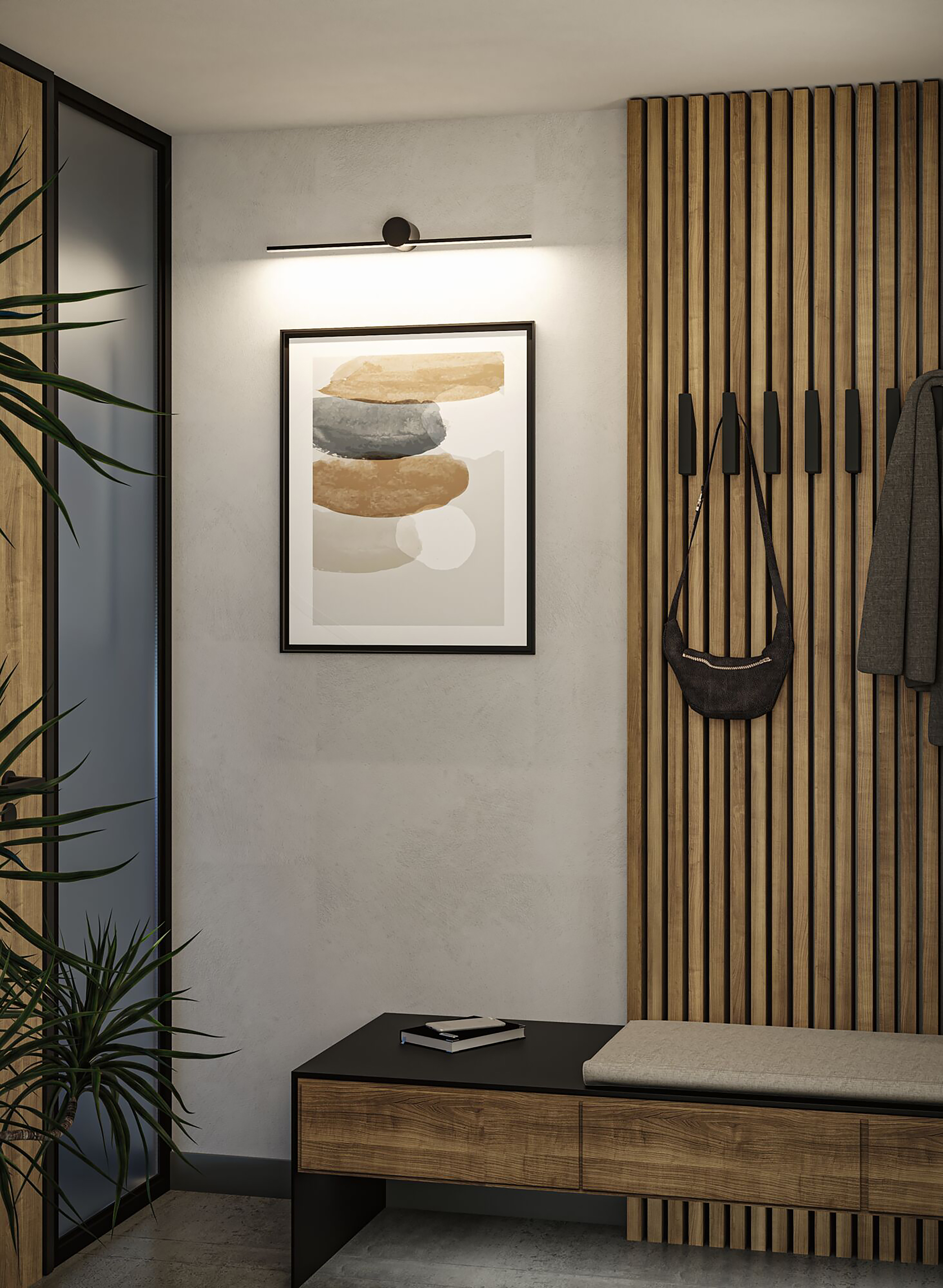 LED Wall Lamp Sava Aluminum Black