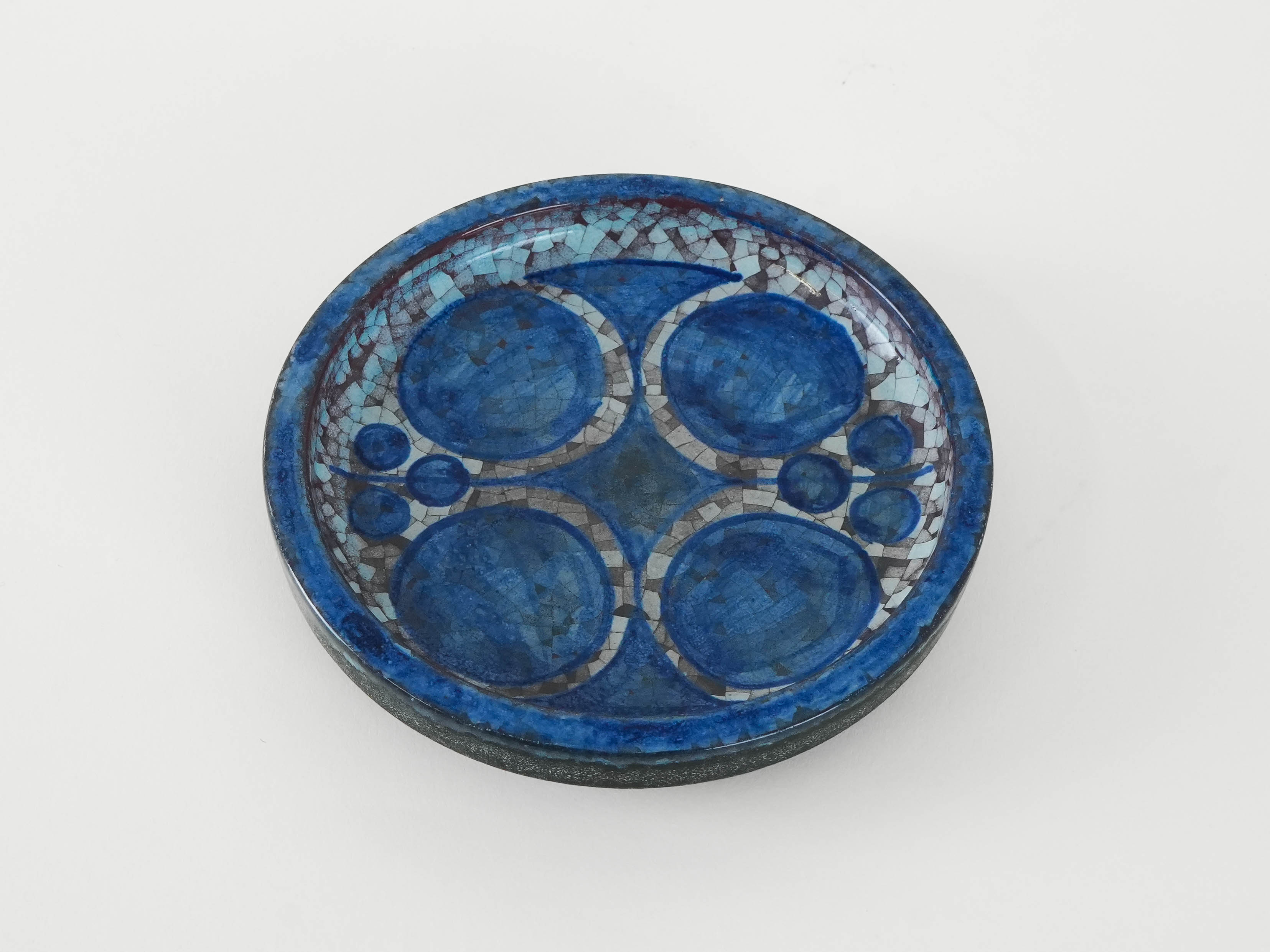 Ceramic plate Blue 1960s