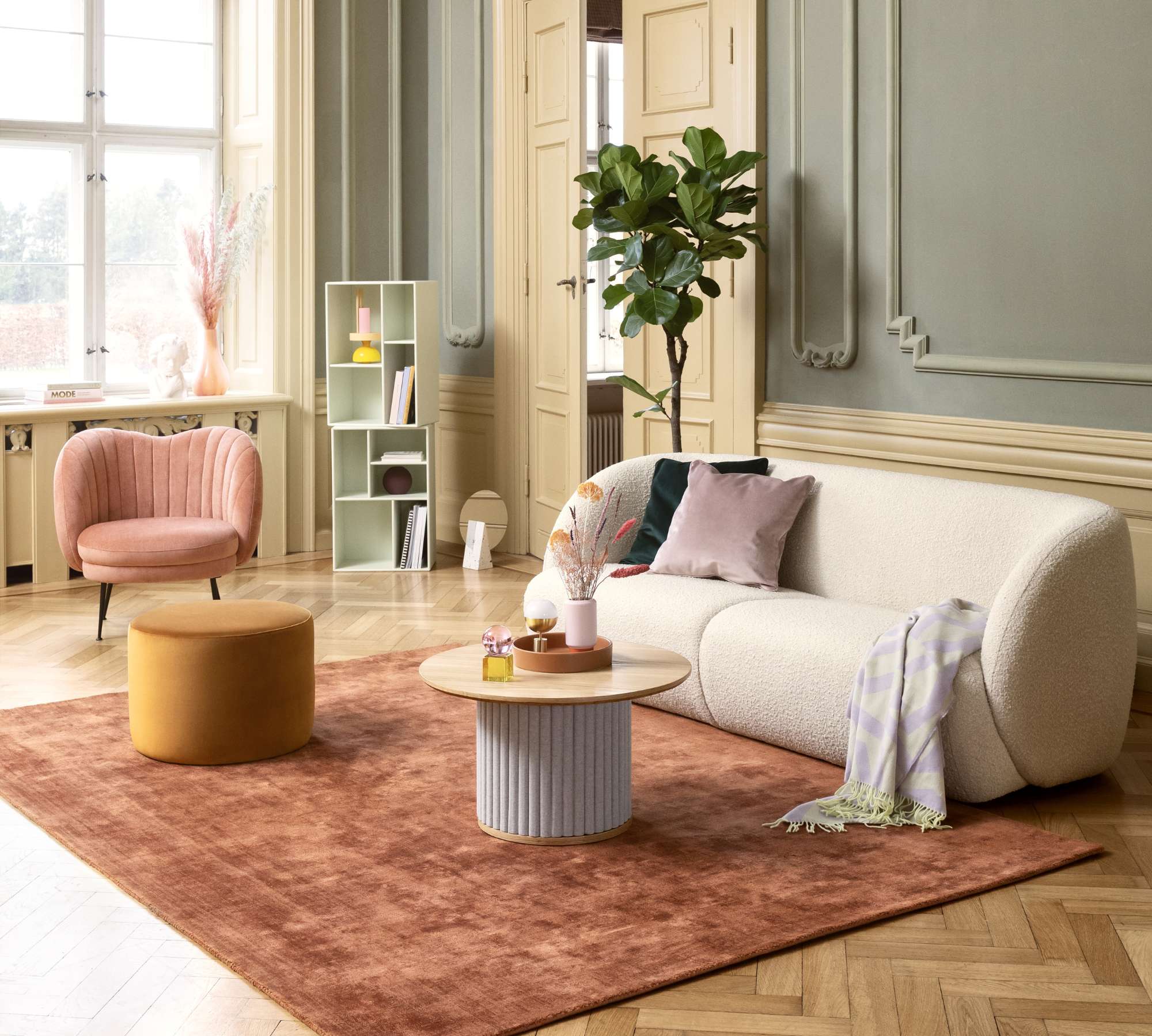 Design-Award-Winning Paula Divano 3 posti Maya Cream