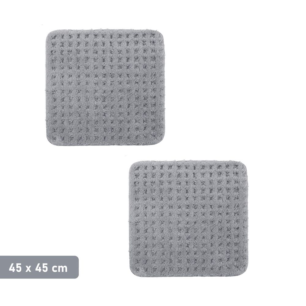 2x Badematte Microfaser Grau Öko-Tex Standard 100