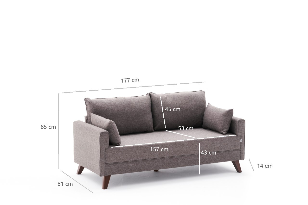 Bella Sofa 2-Sitzer Braun