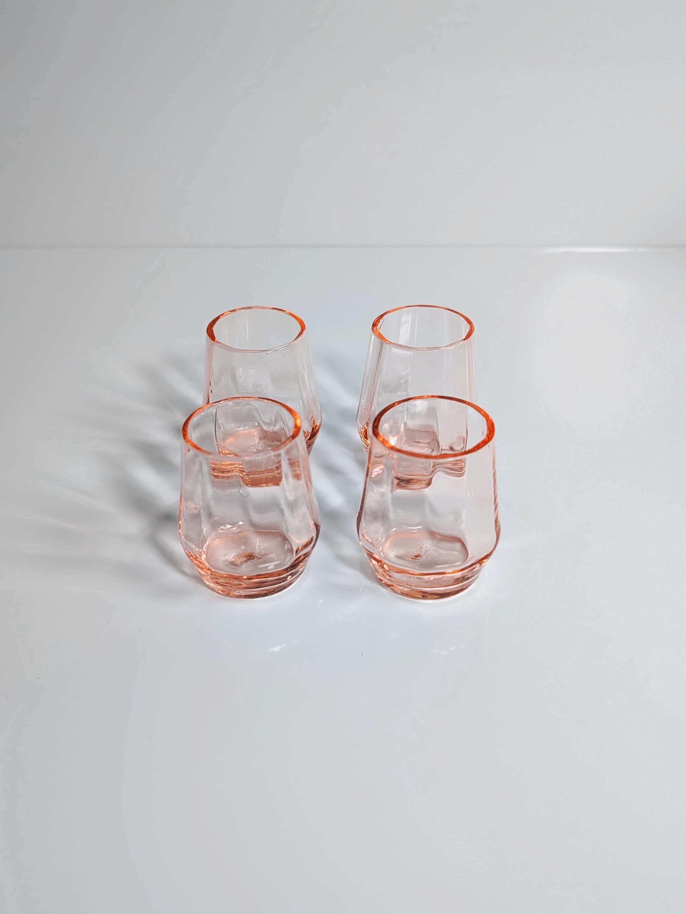 Art Deco Likör Set Glas Rosa 1920er Jahre