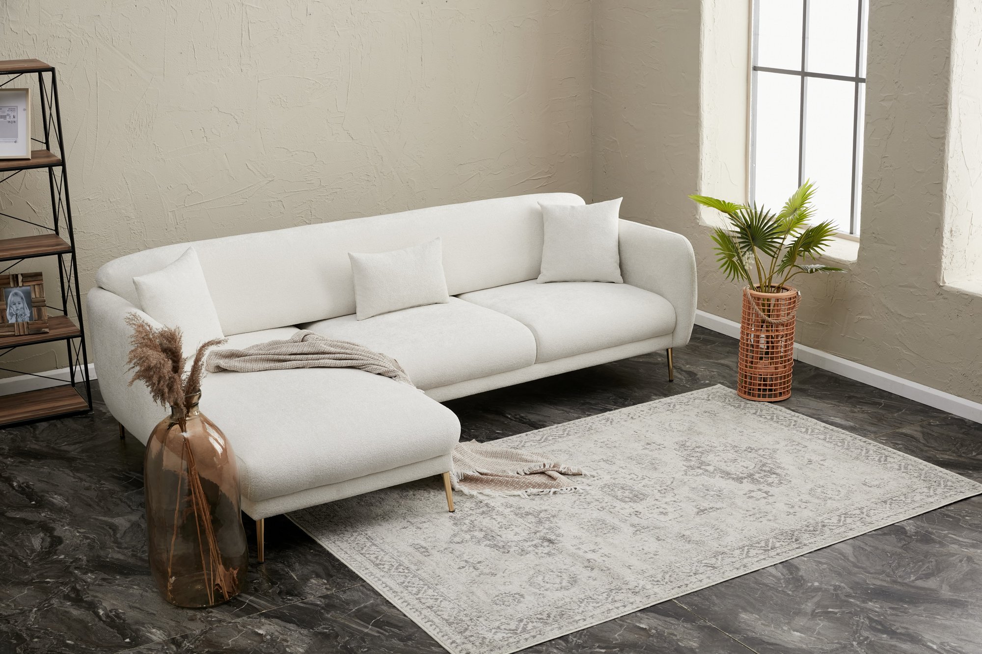 Simena Sofa Récamiere Links Creme