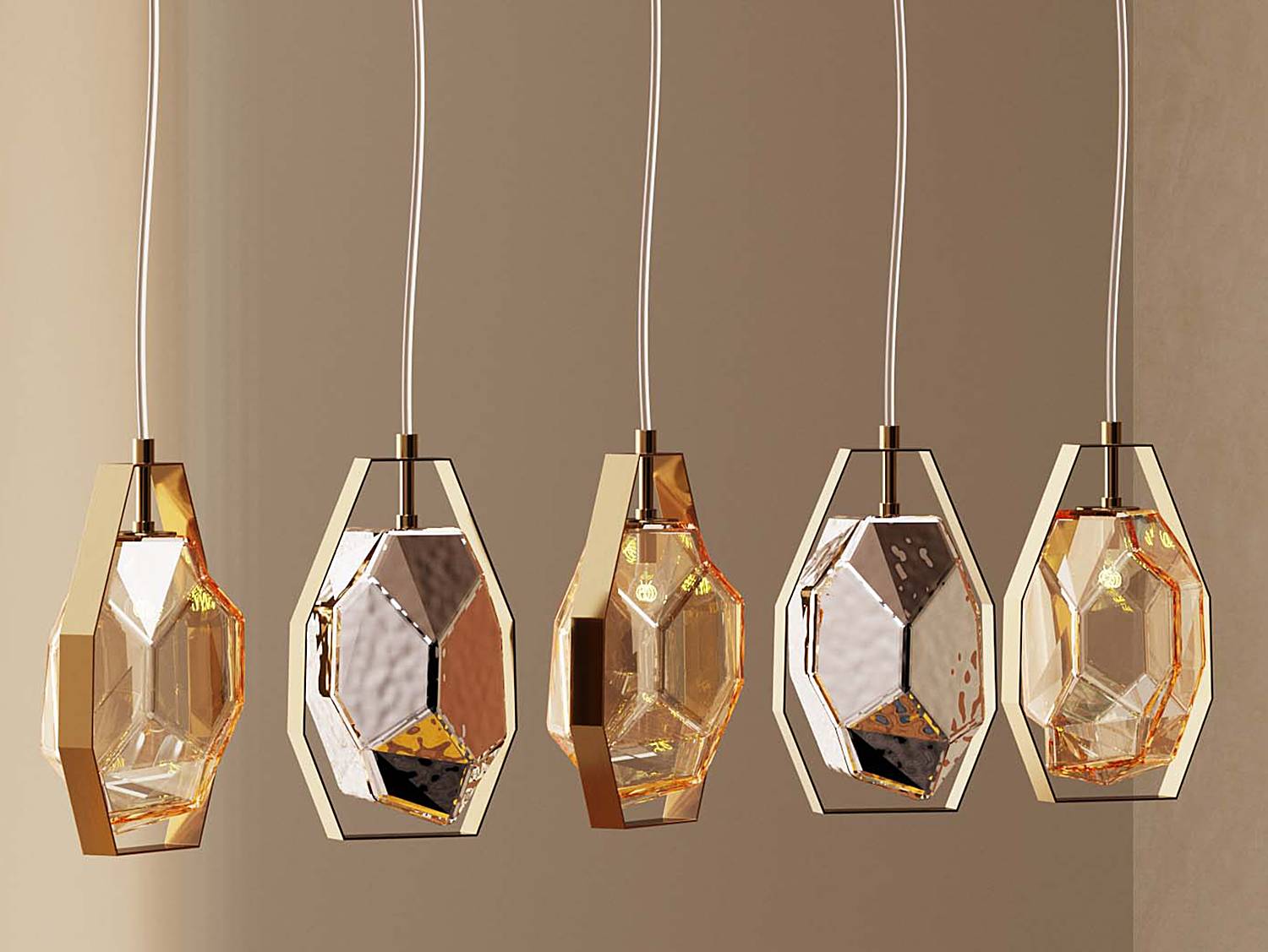 Diamond Fever Dining Hängeleuchte Stahl Glas