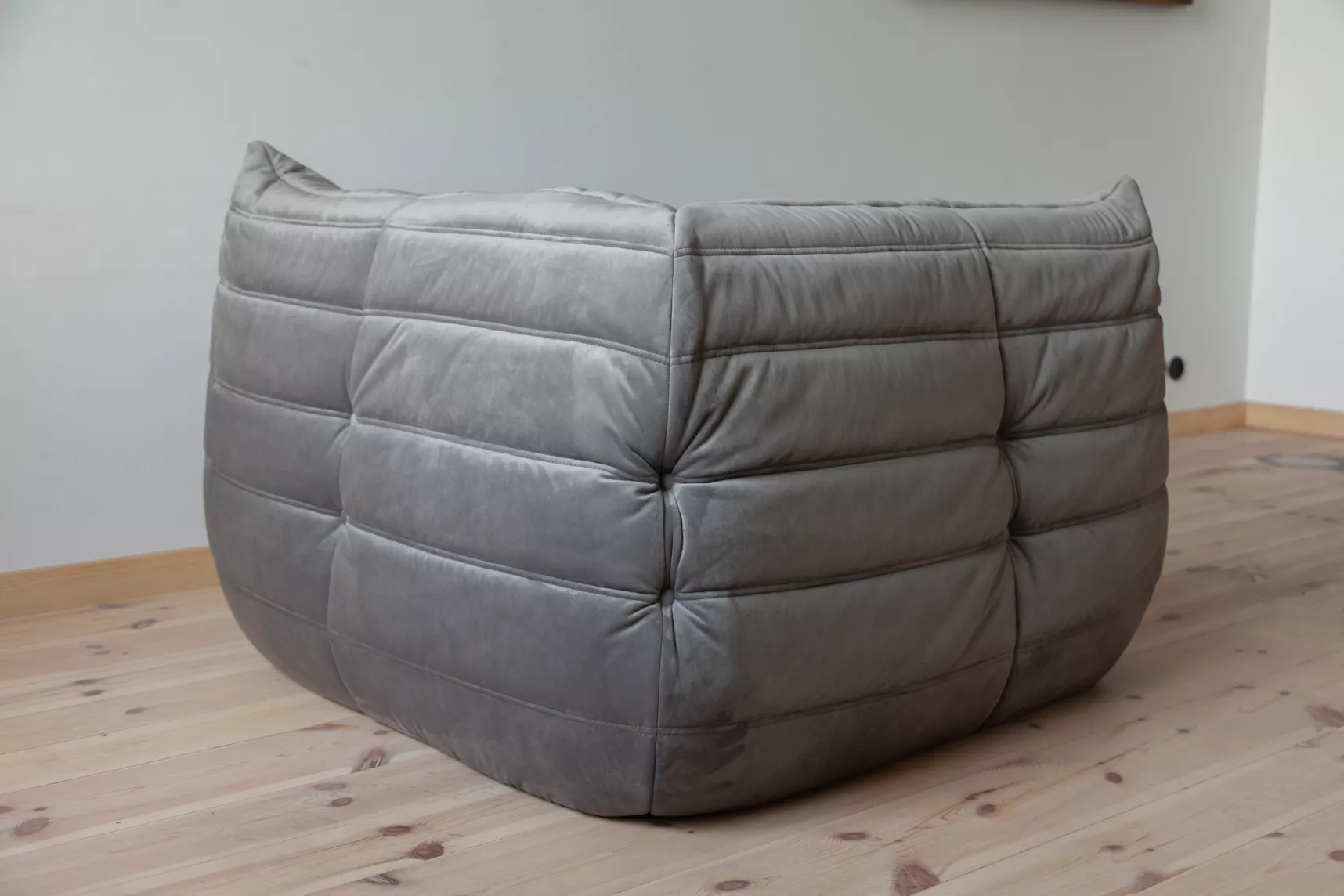 Togo corner sofa velvet silver-grey