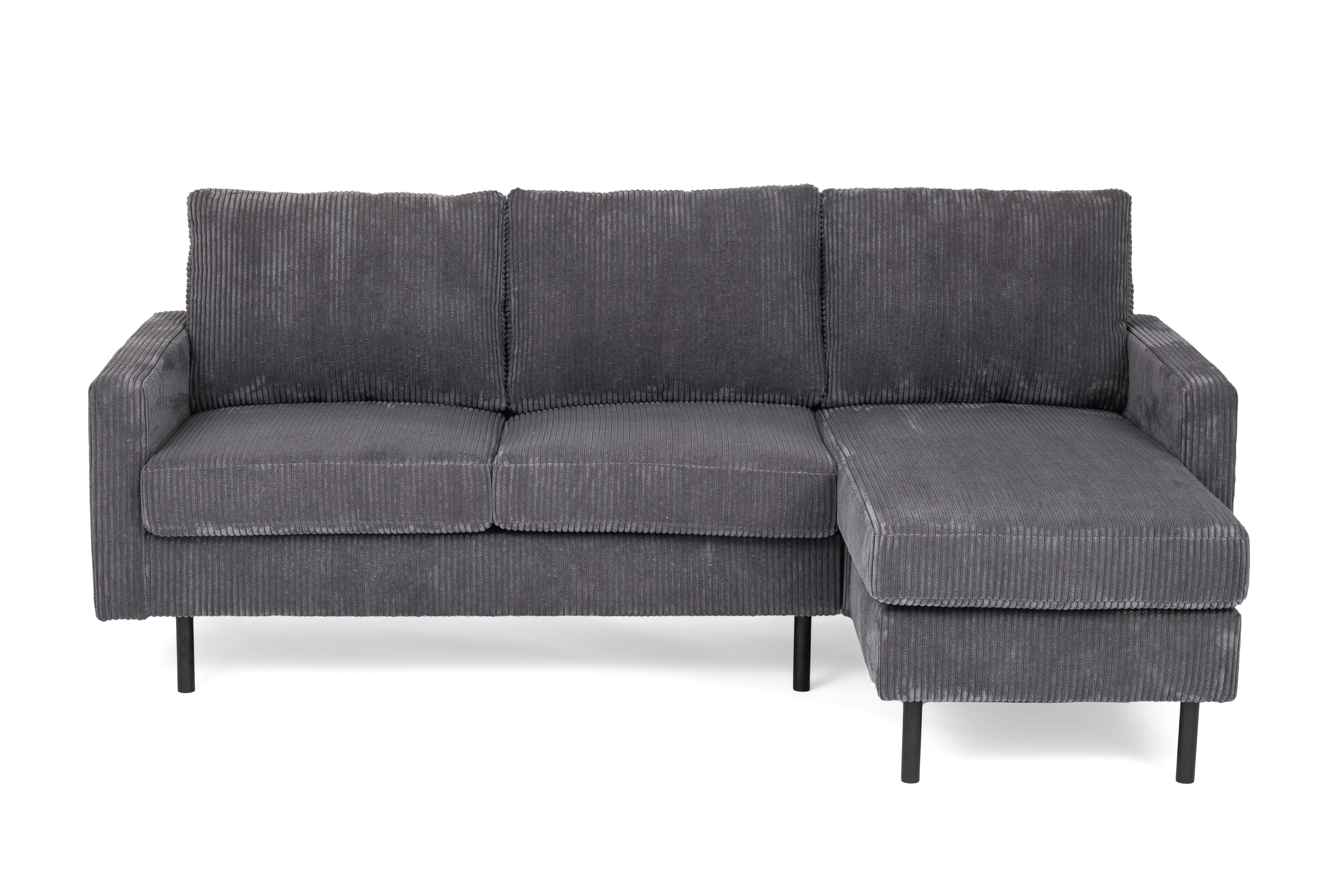 Sofa 3-Sitzer Chaiselongue Links Rechts Grau