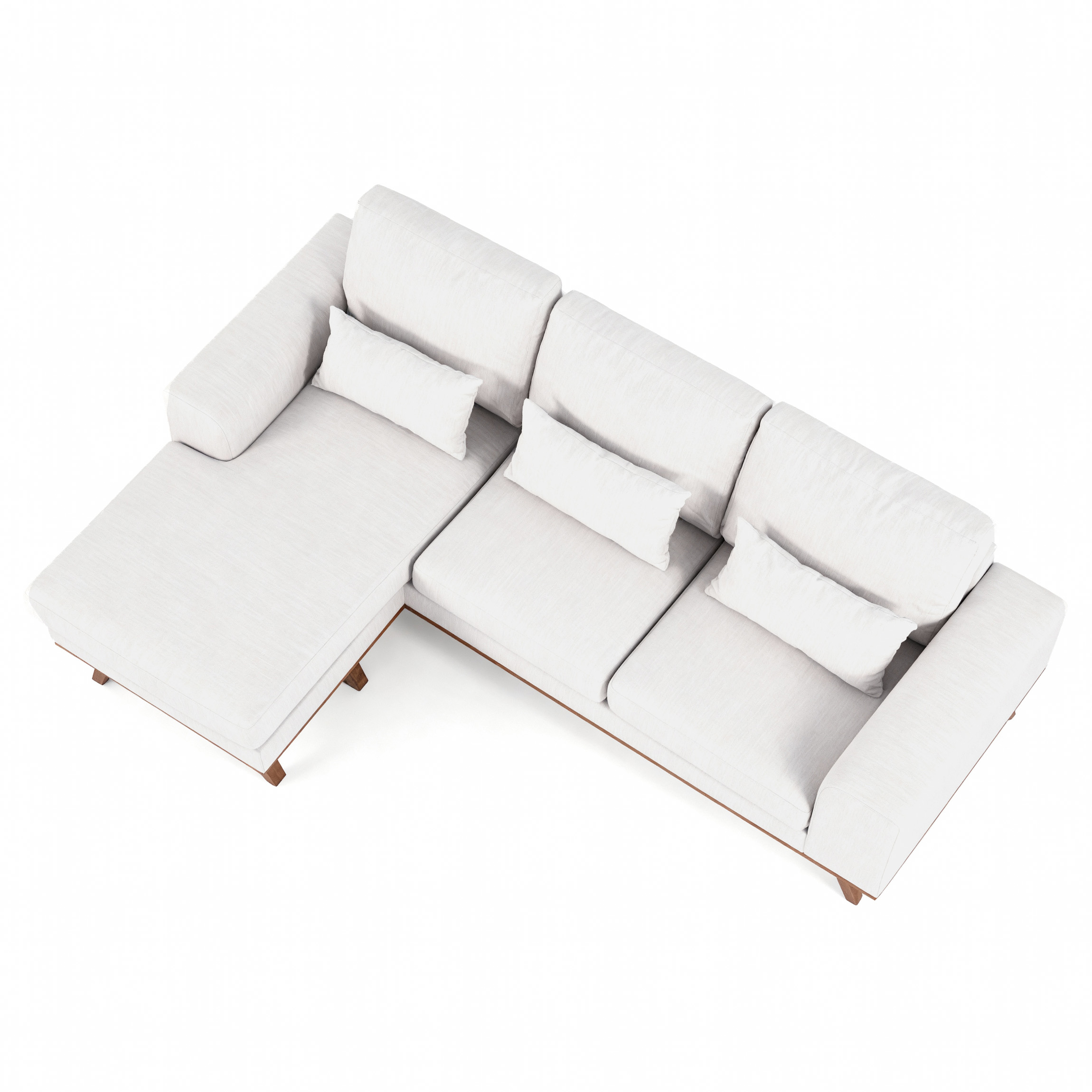 Ecksofa Japandi 3-Sitzer Beige