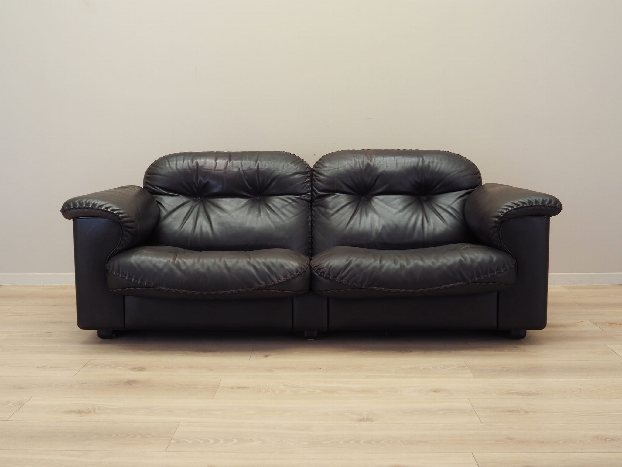 2-Sitzer Sofa Leder Dunkelbraun 1970er Jahre