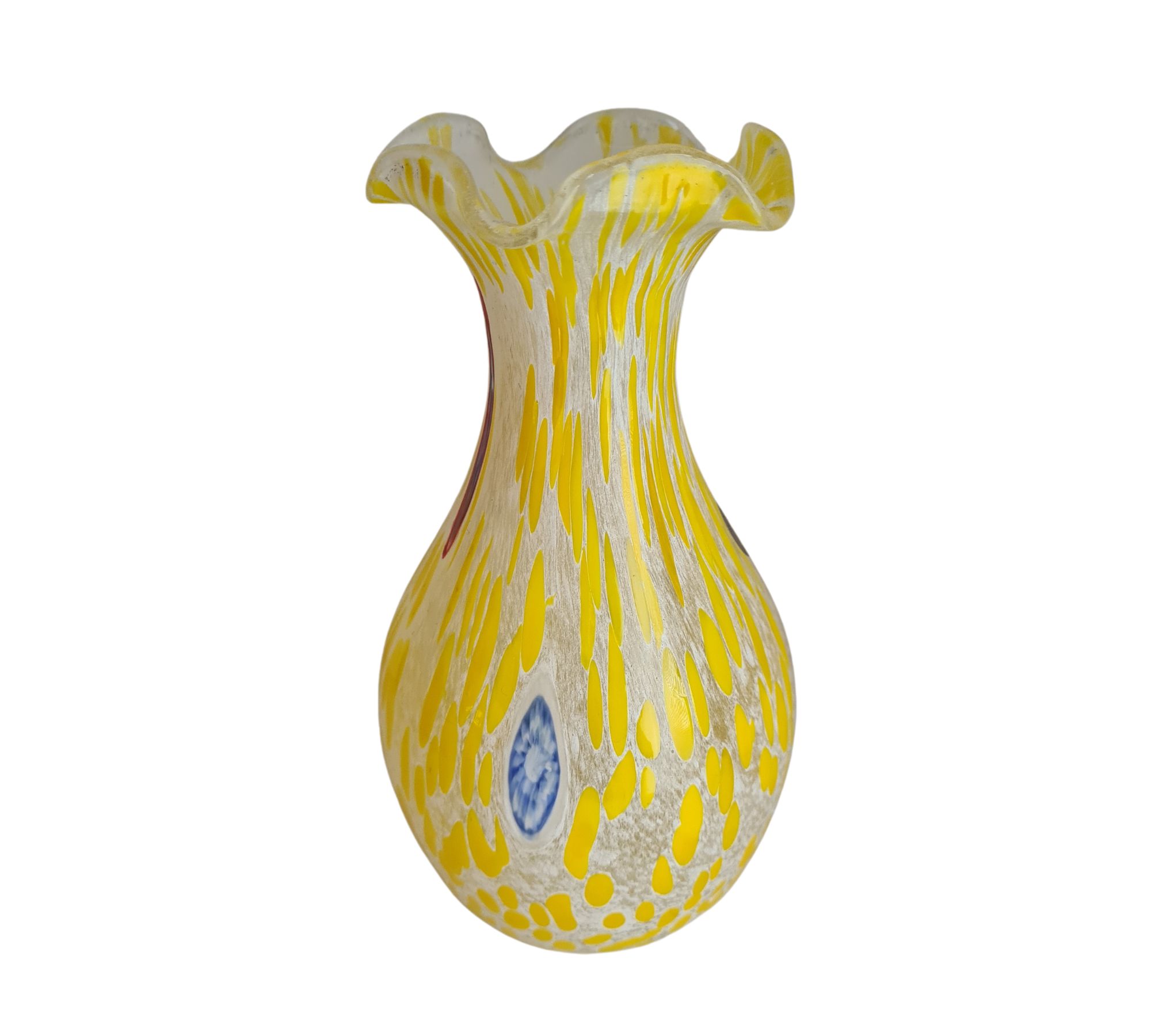 Blumenvase Klein Muranoglas Gelb