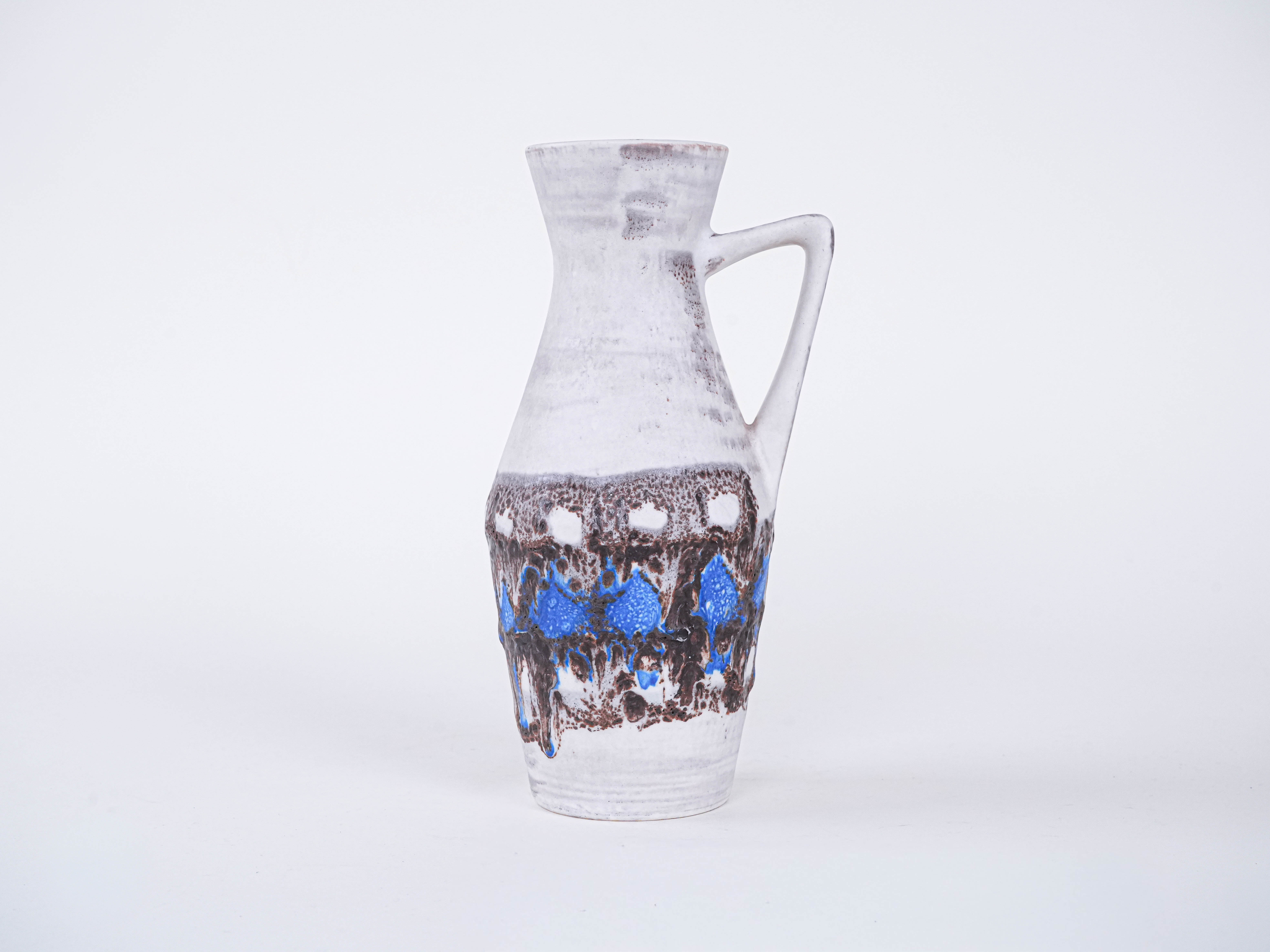 Keramikvase mit Henkel 1960er Jahre