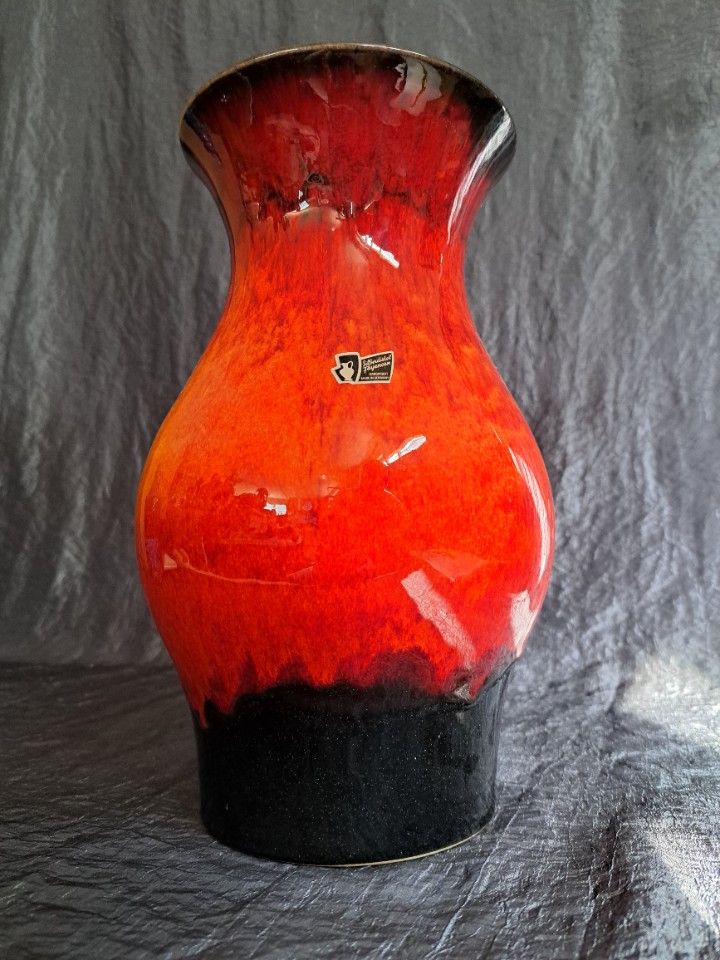 Vintage Vase Keramik Orange