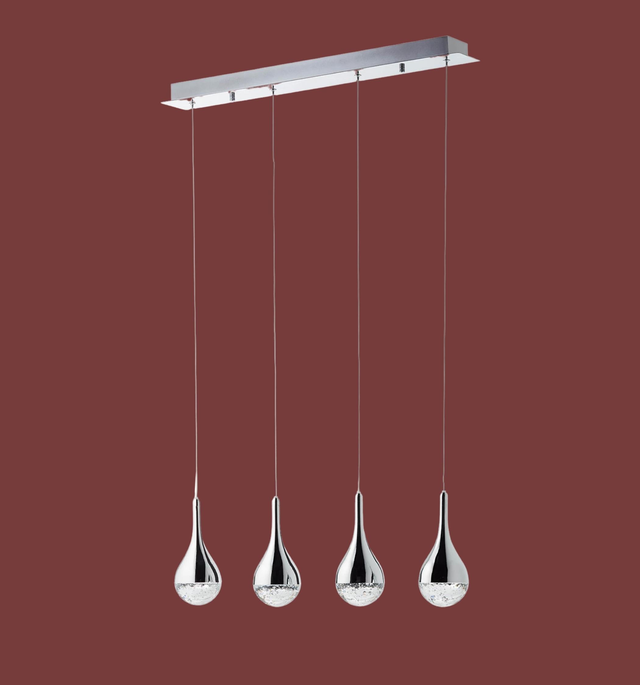 LED pendant lamp Frizzante Glass / Steel Number of flames: 4