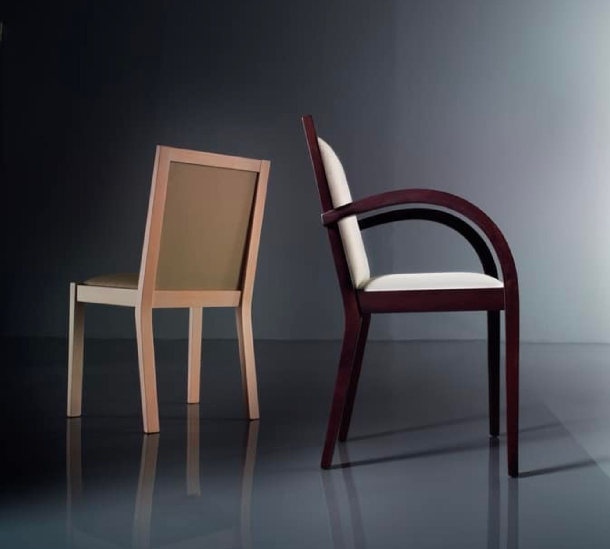 Luna Armchair Wood Textile Beige