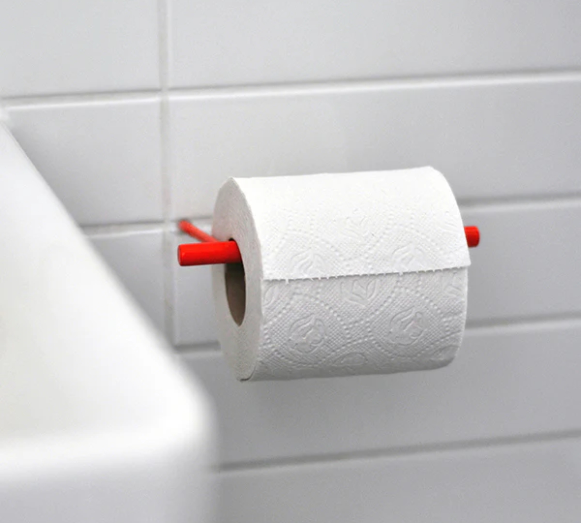 Paper towel holder Steel Powder-coated neon red