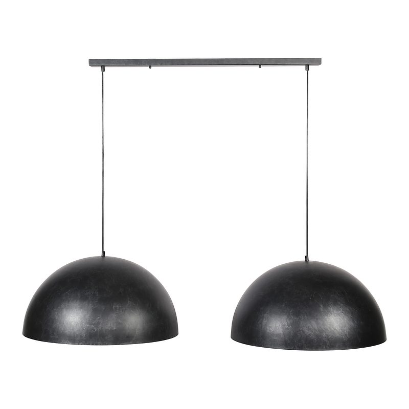 Dome Pendelleuchte 2-flammig Metall Schwarz