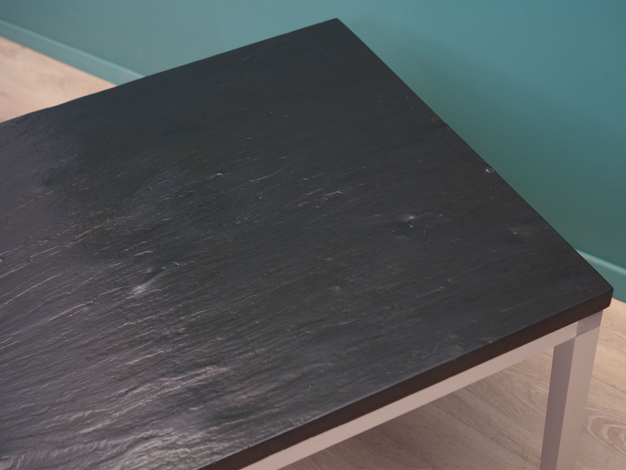 Vintage Side Table Slate Metal Black 1970s