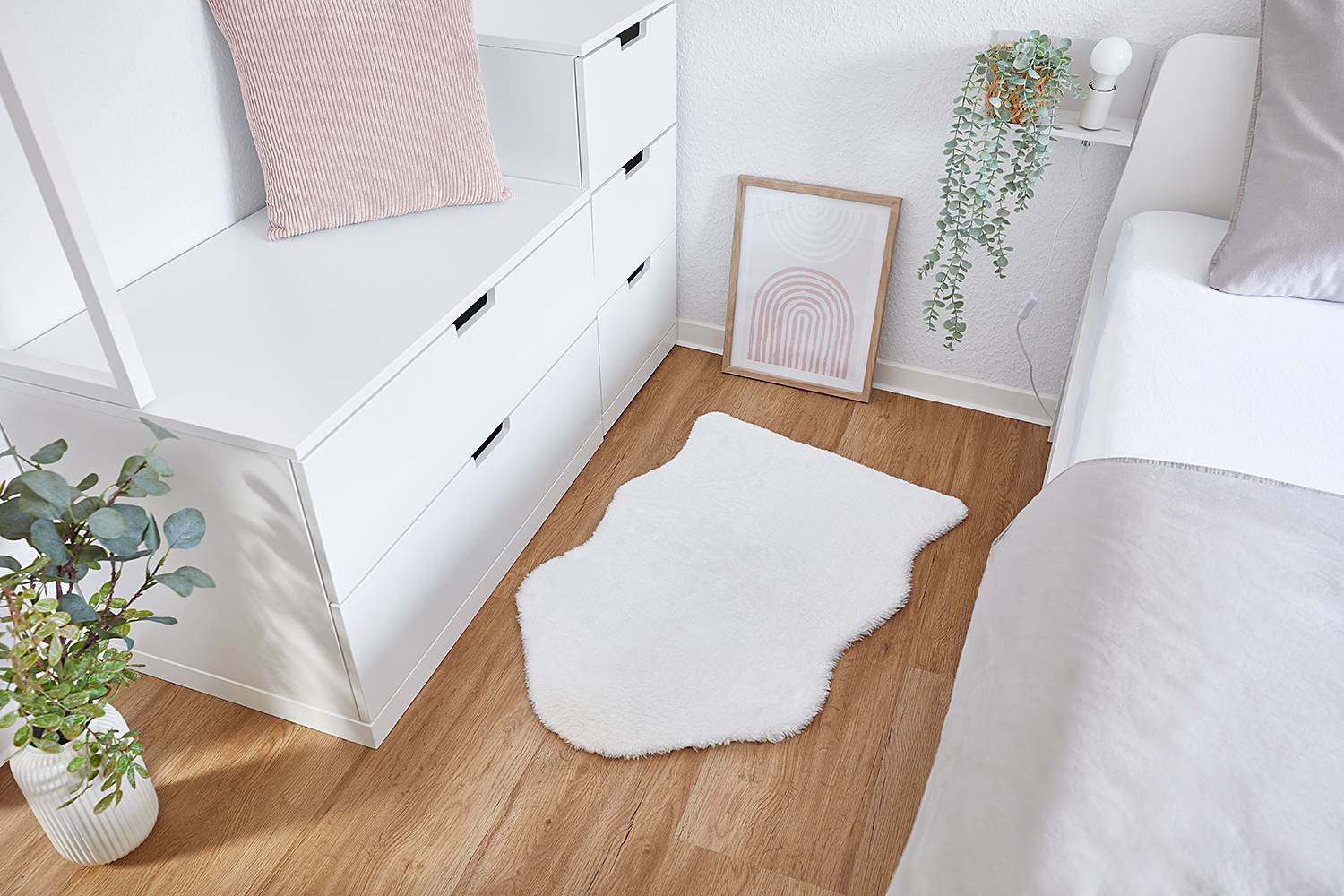 Faux fur Tukums White 55 x 80 cm