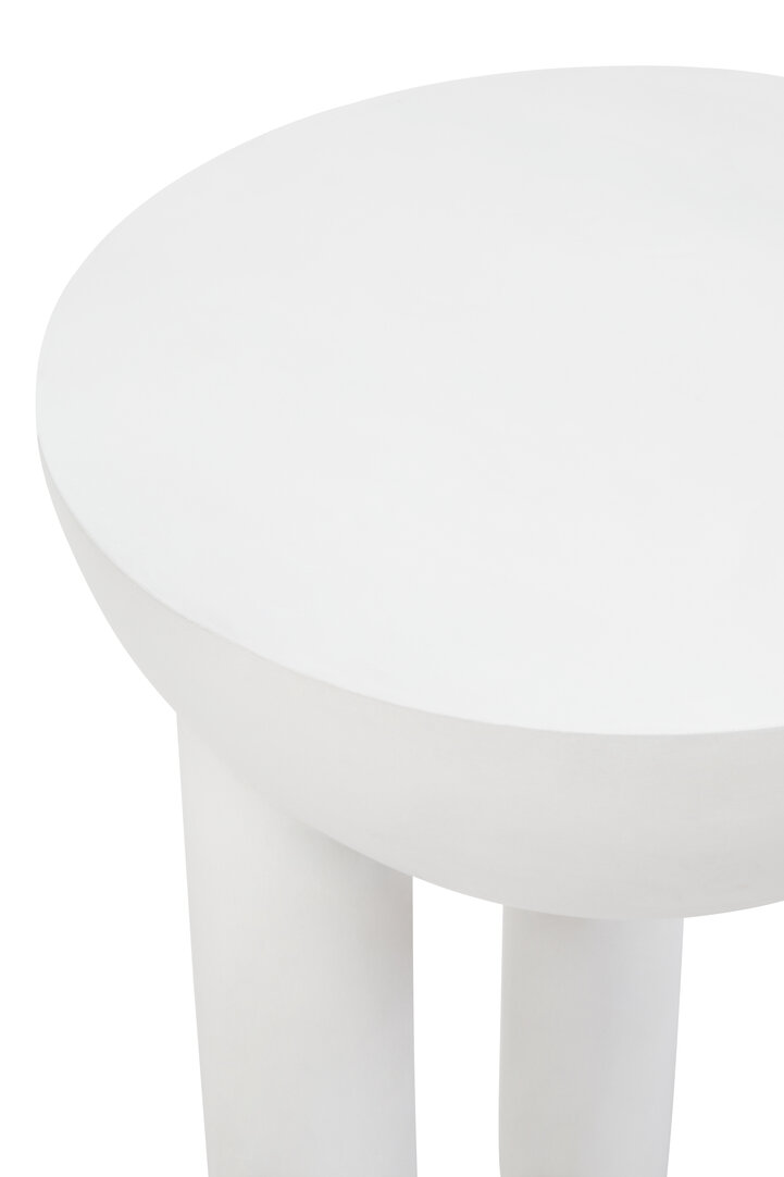 Walsa Tünchen Round Side Table Mango Wood White