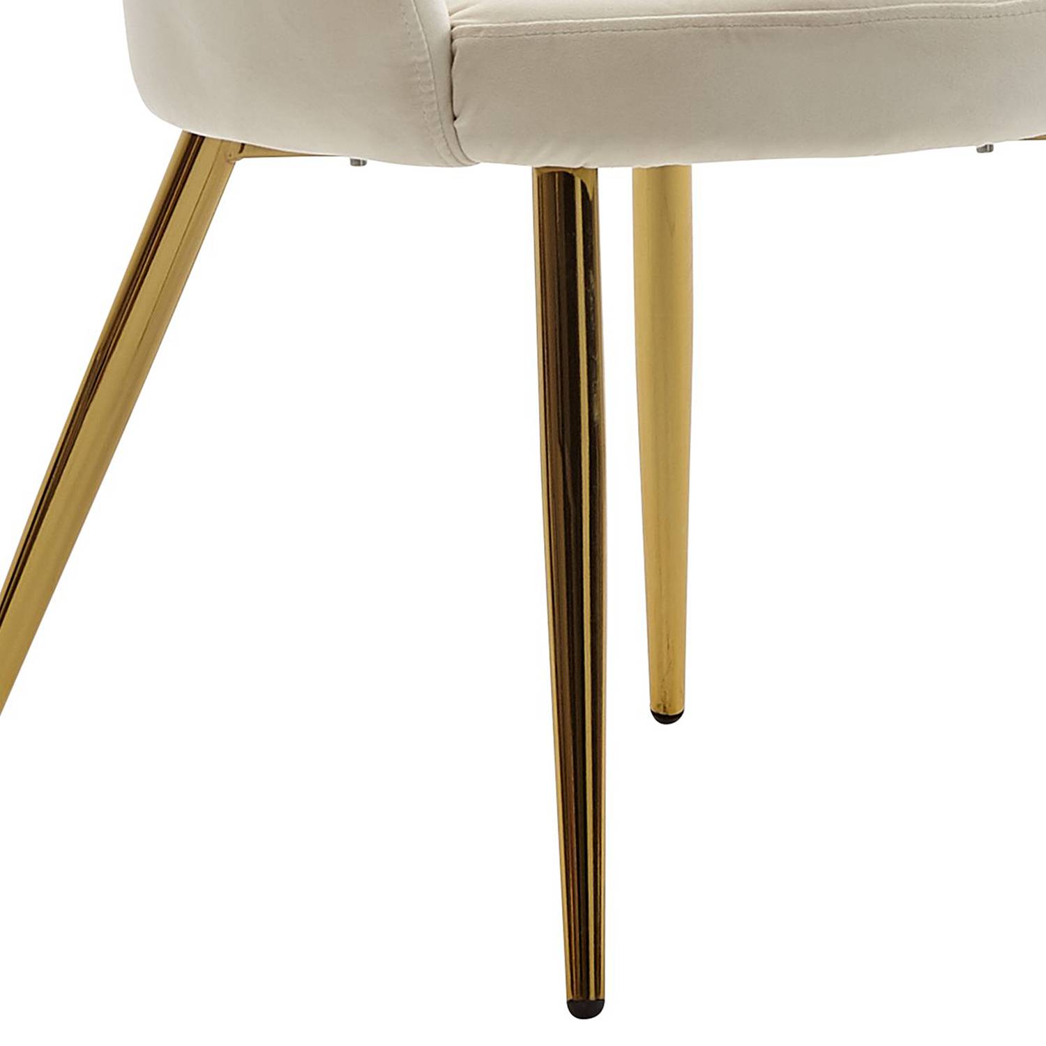 Esszimmerstuhl Pesawa Samt Eisen Wollweiß