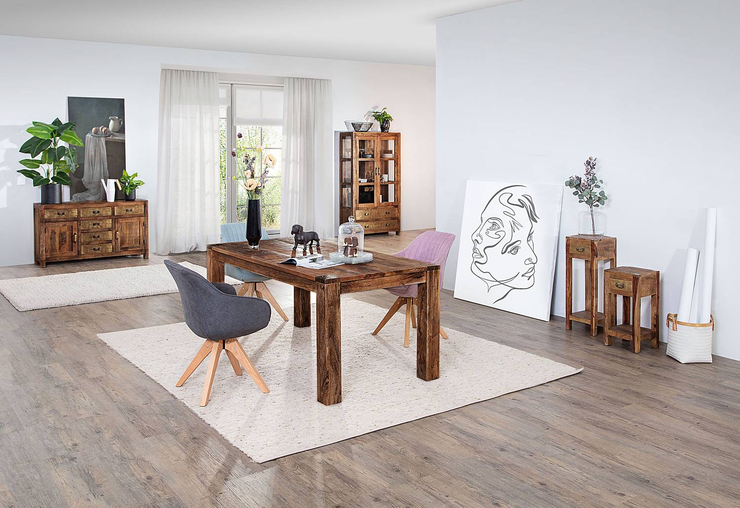 2x Ermelo Armlehnenstuhl Drehbar Dunkelgrau