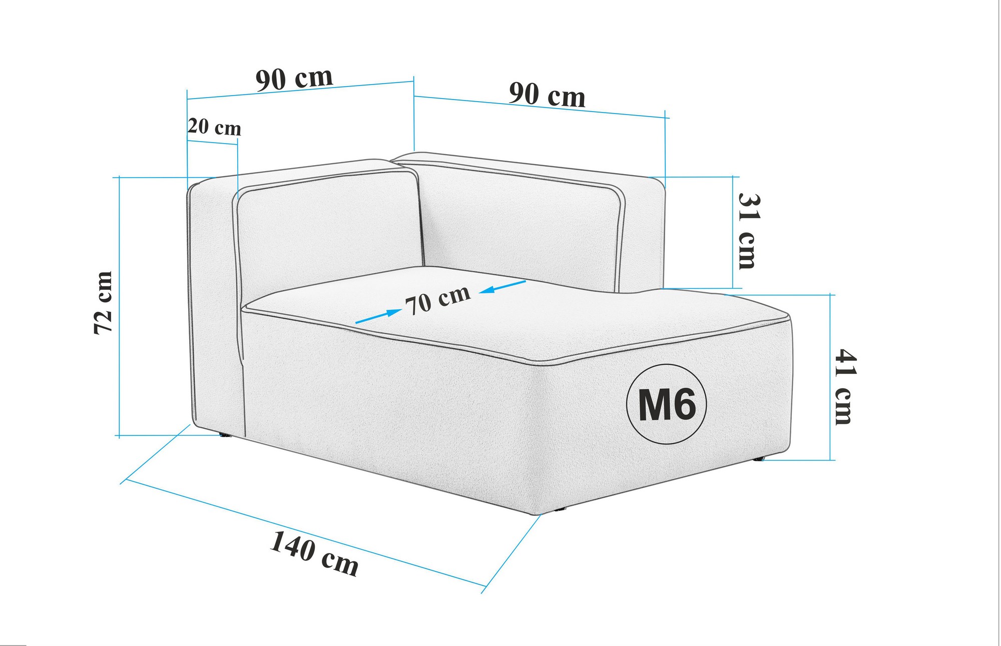 More M Sofa 1-Sitzer Creme