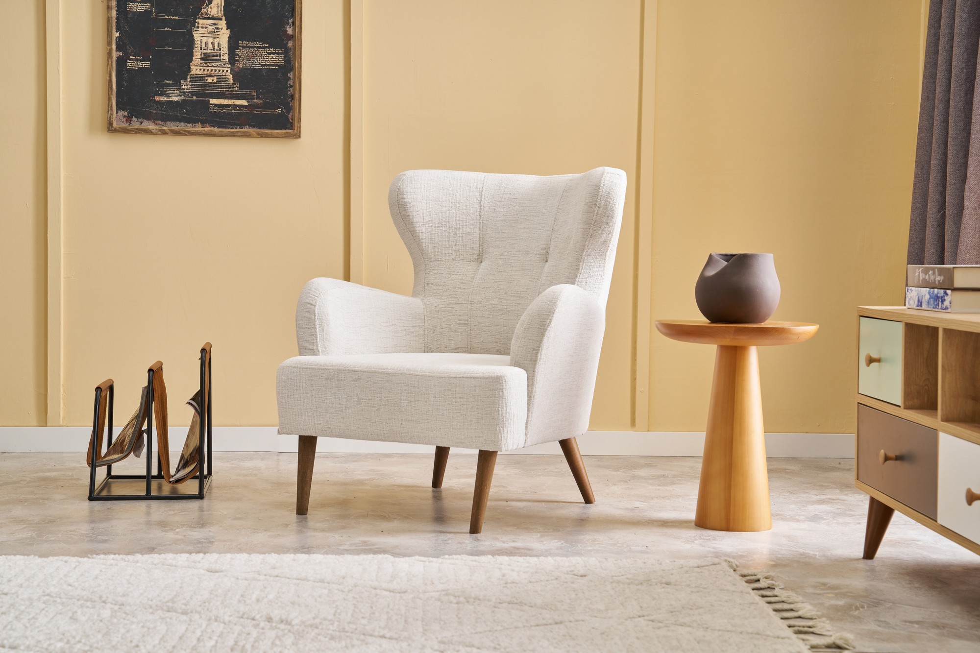 Karina Prestij Sessel Cremefarbig