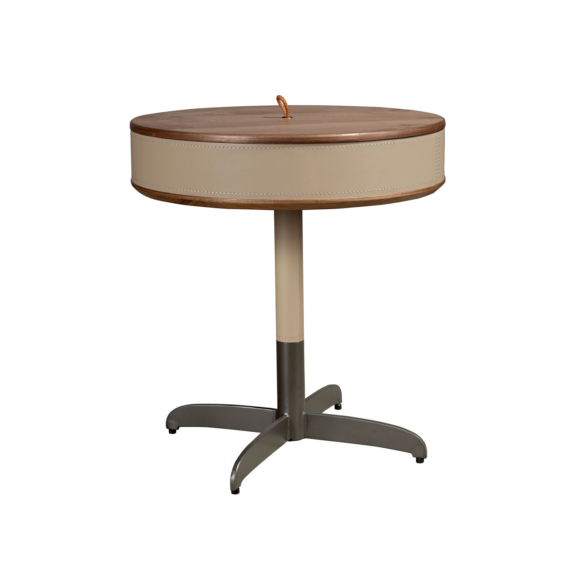 Round side table
Leather steel