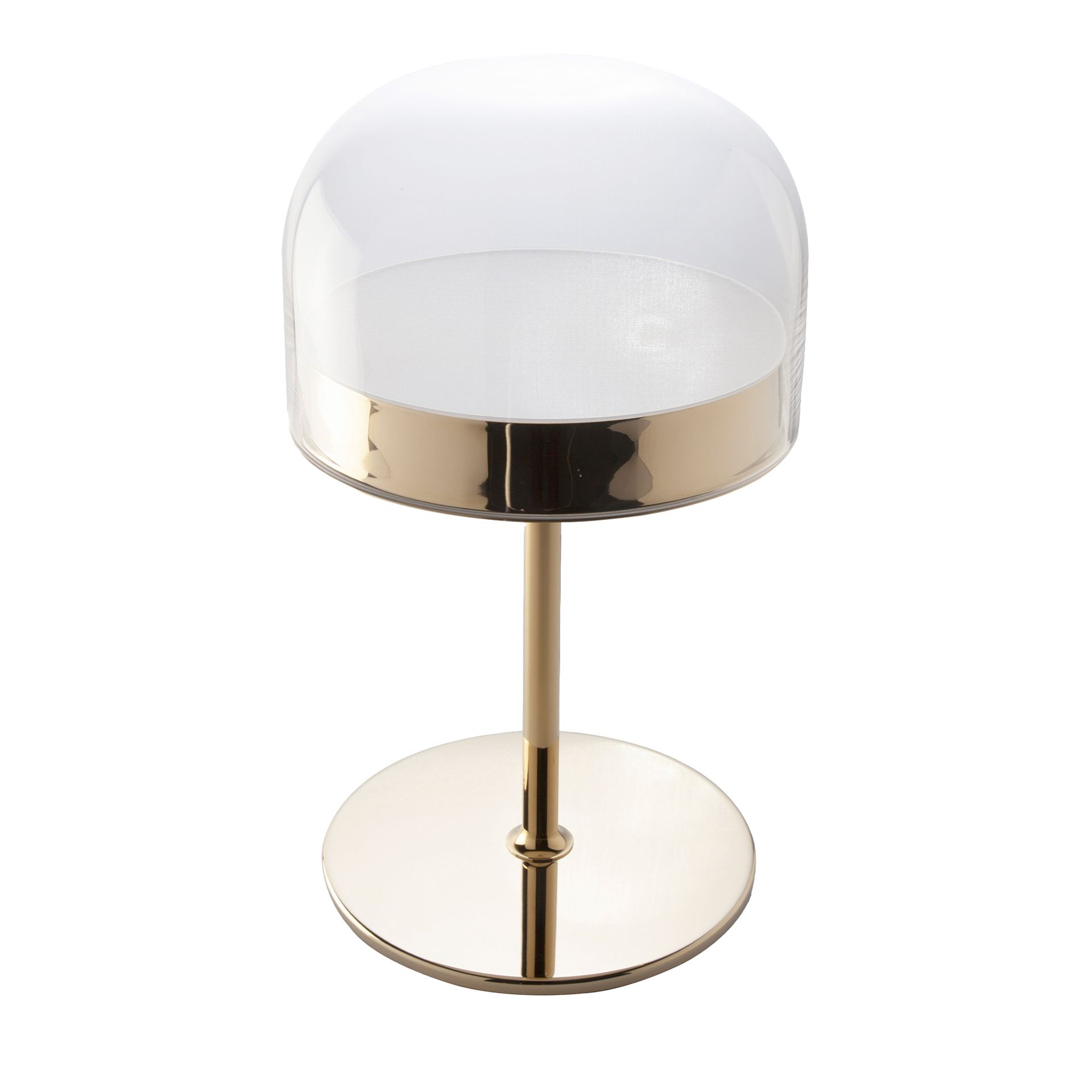 Lampada da tavolo acciaio vetro oro