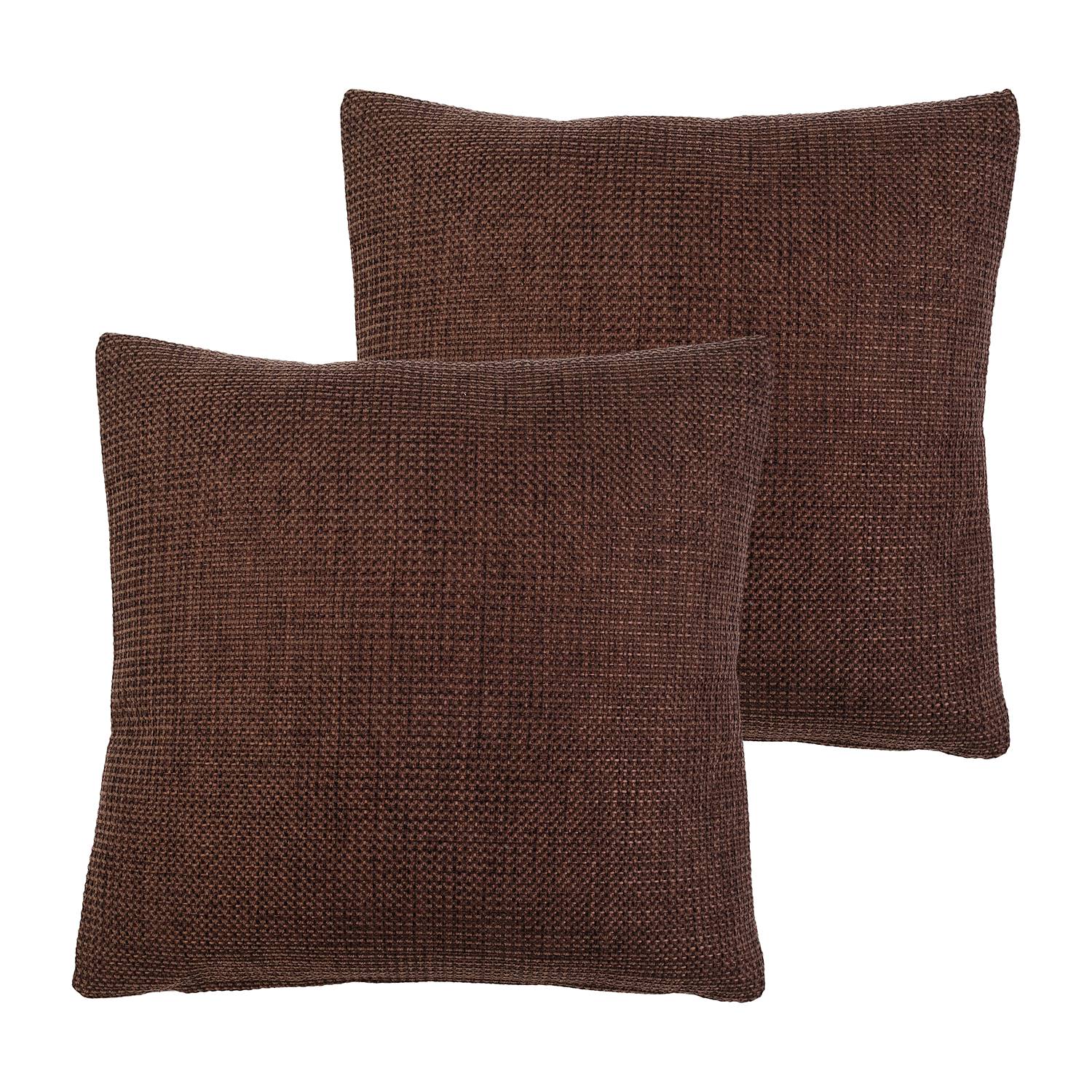 Dallas Pillowcase Set of 2 Synthetic Fiber Antique Brown 40x40cm