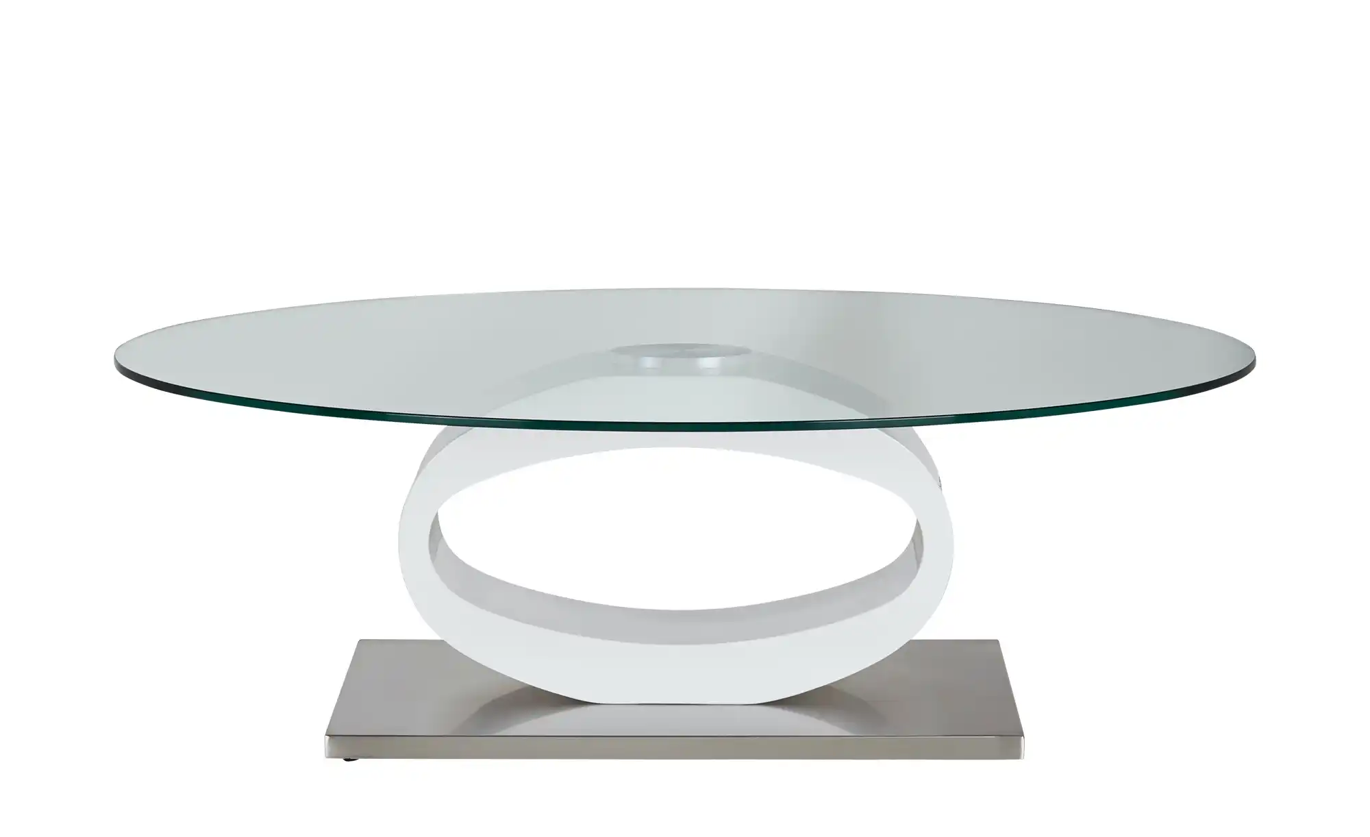 Halle Couchtisch Glas Metall Weiß