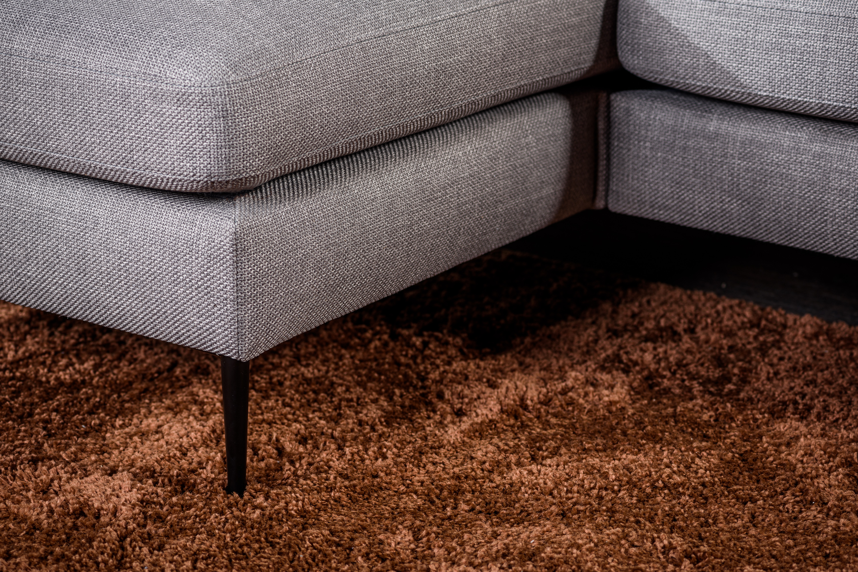 Sofa 3-Sitzer Chaiselongue Links Rechts Woven Grau
