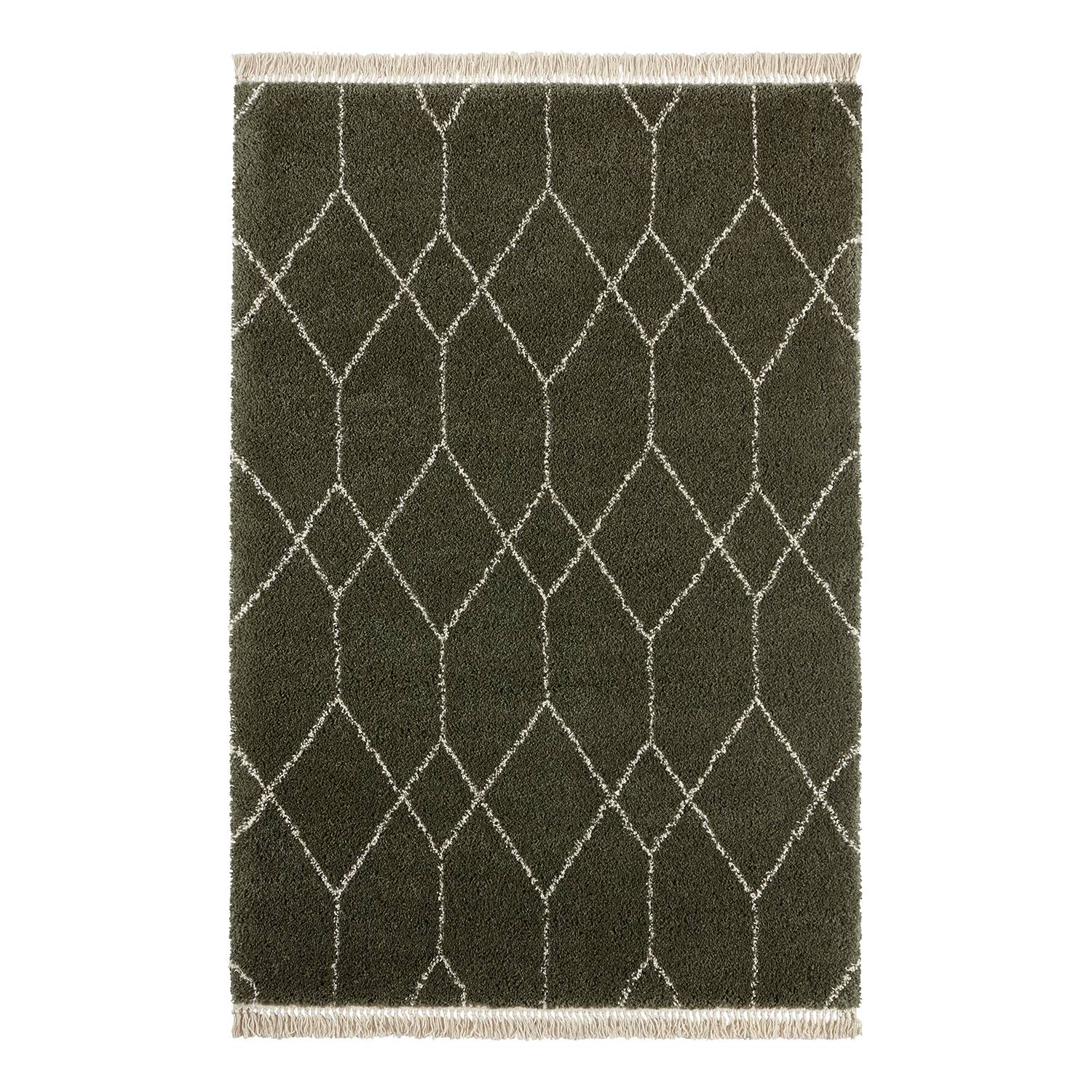 Panihe Hochflorteppich Grün Beige 80 x 150 cm