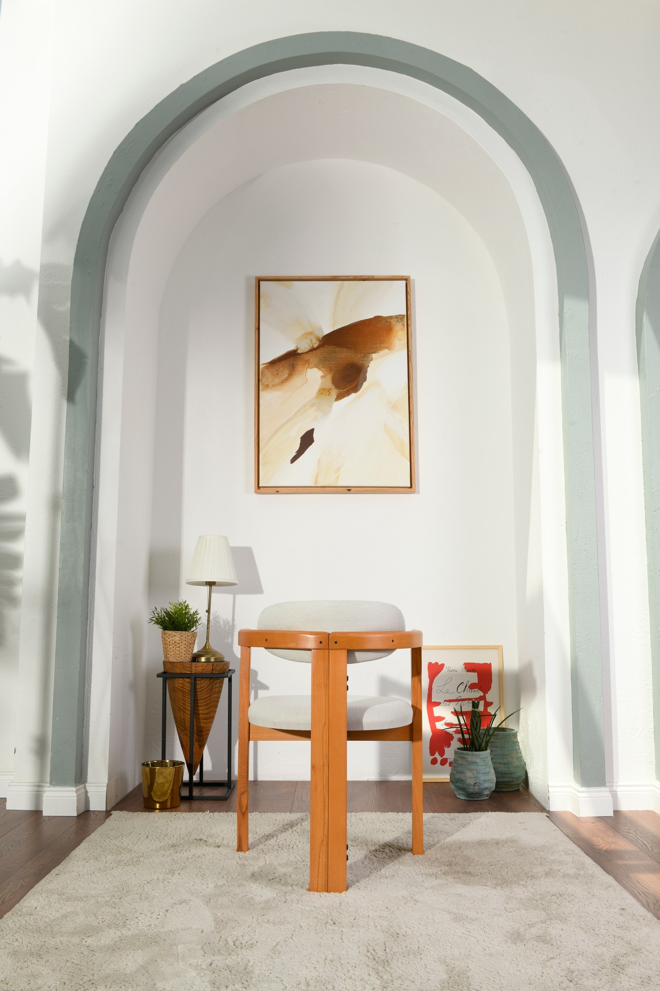 2x Touch Stuhl Holzfurnier Creme